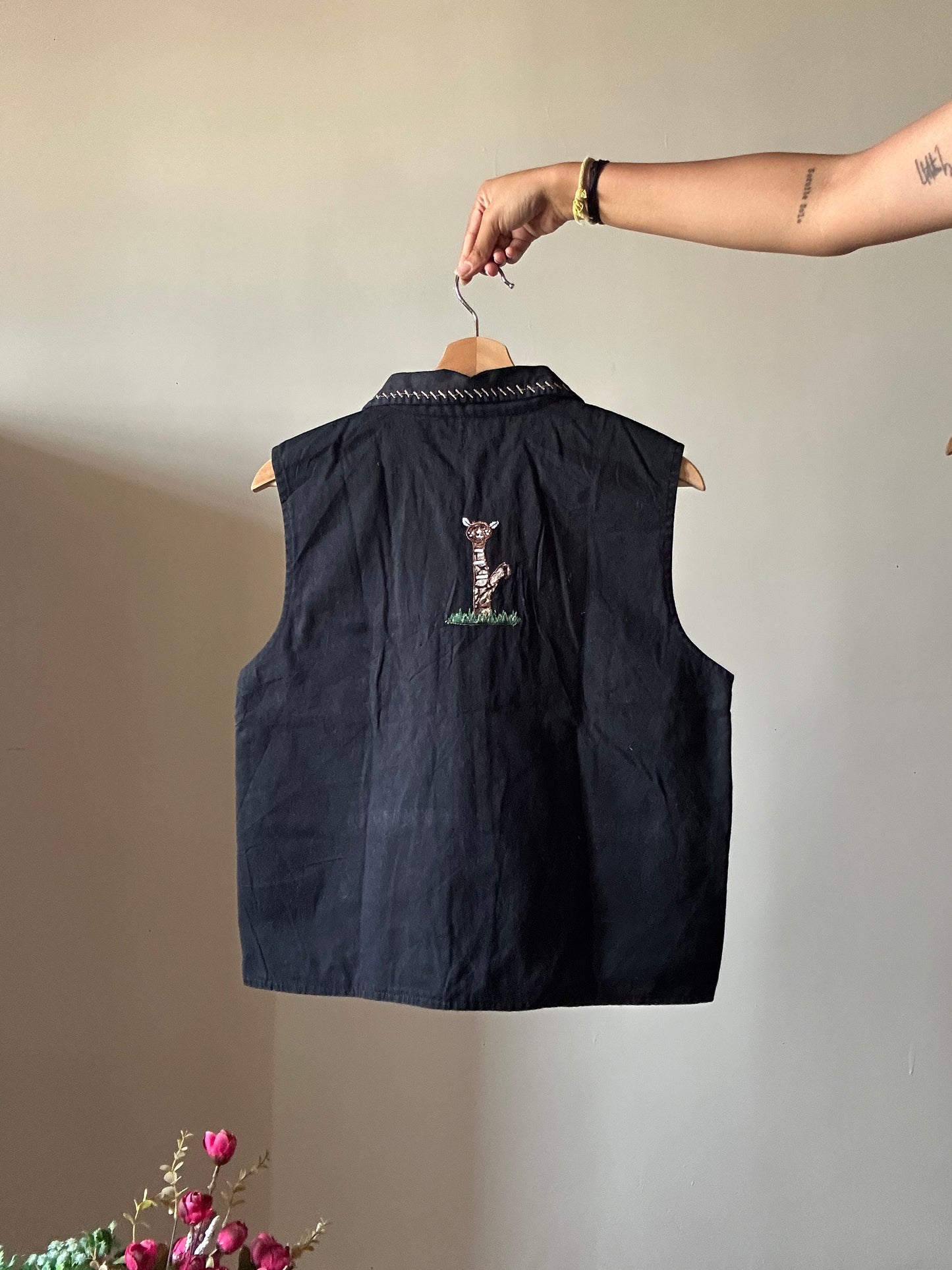 Vintage Life Style Embroidered Patchwork Vest