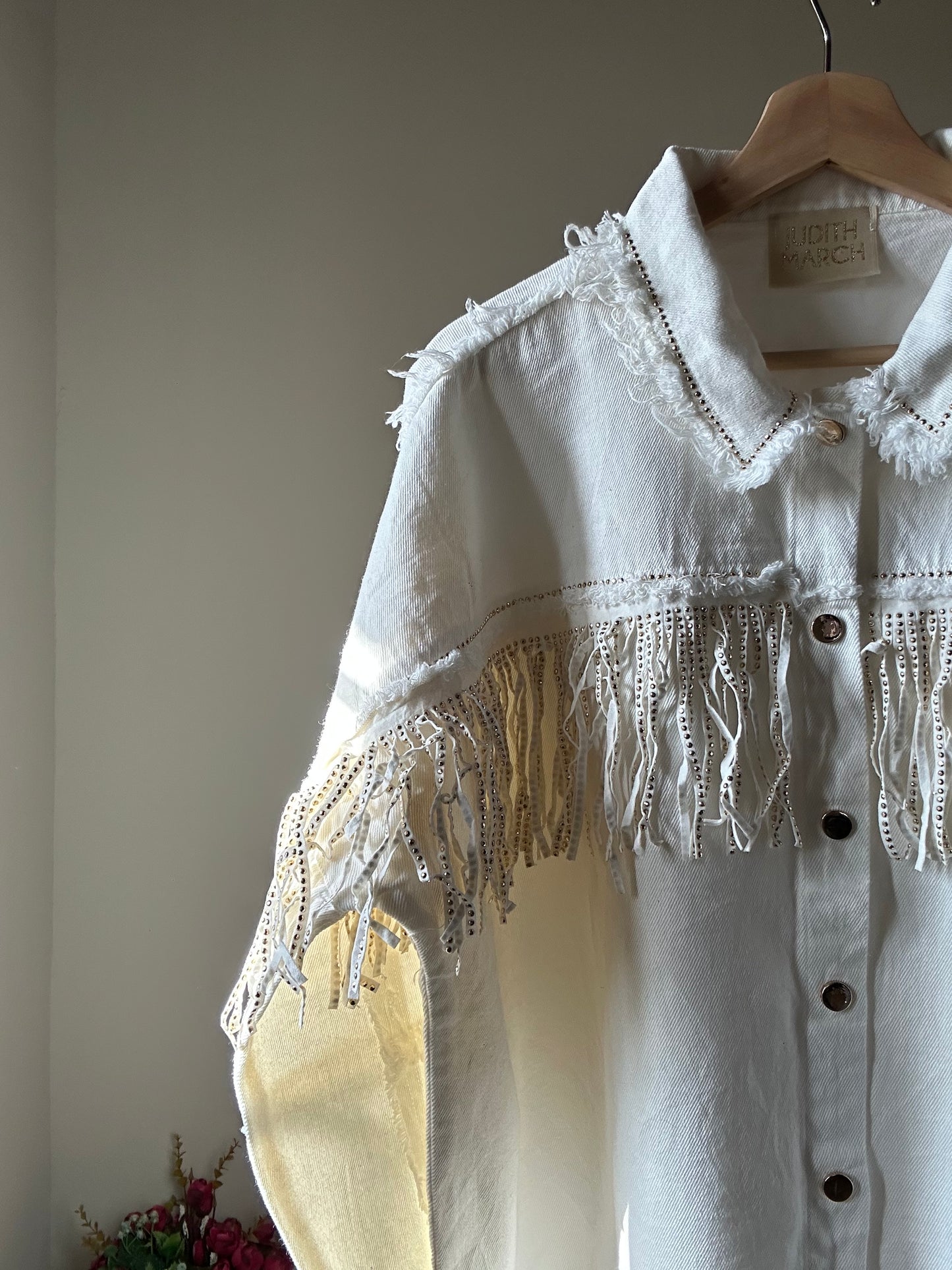 Judith March Vintage Fringe Denim Shaket