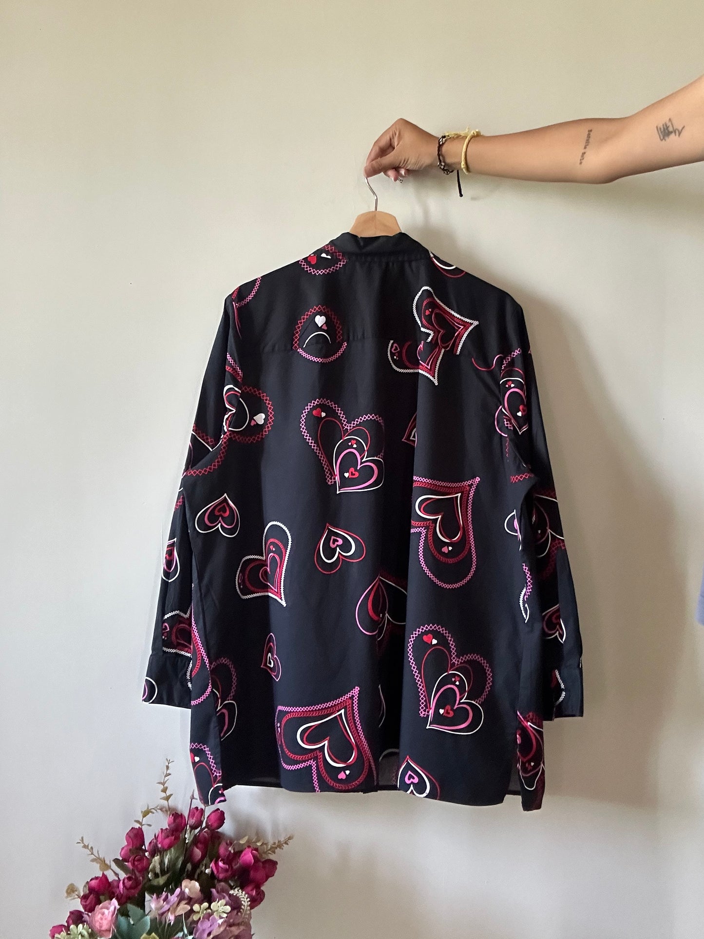 Liz & Me Vintage Hearts Print Shirt