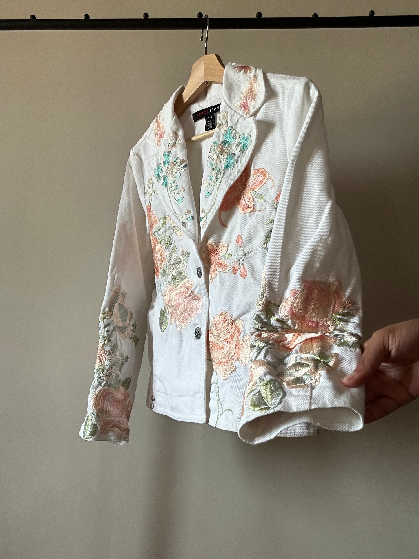 Vintage Armor Jeans Denim Embroidered Jacket