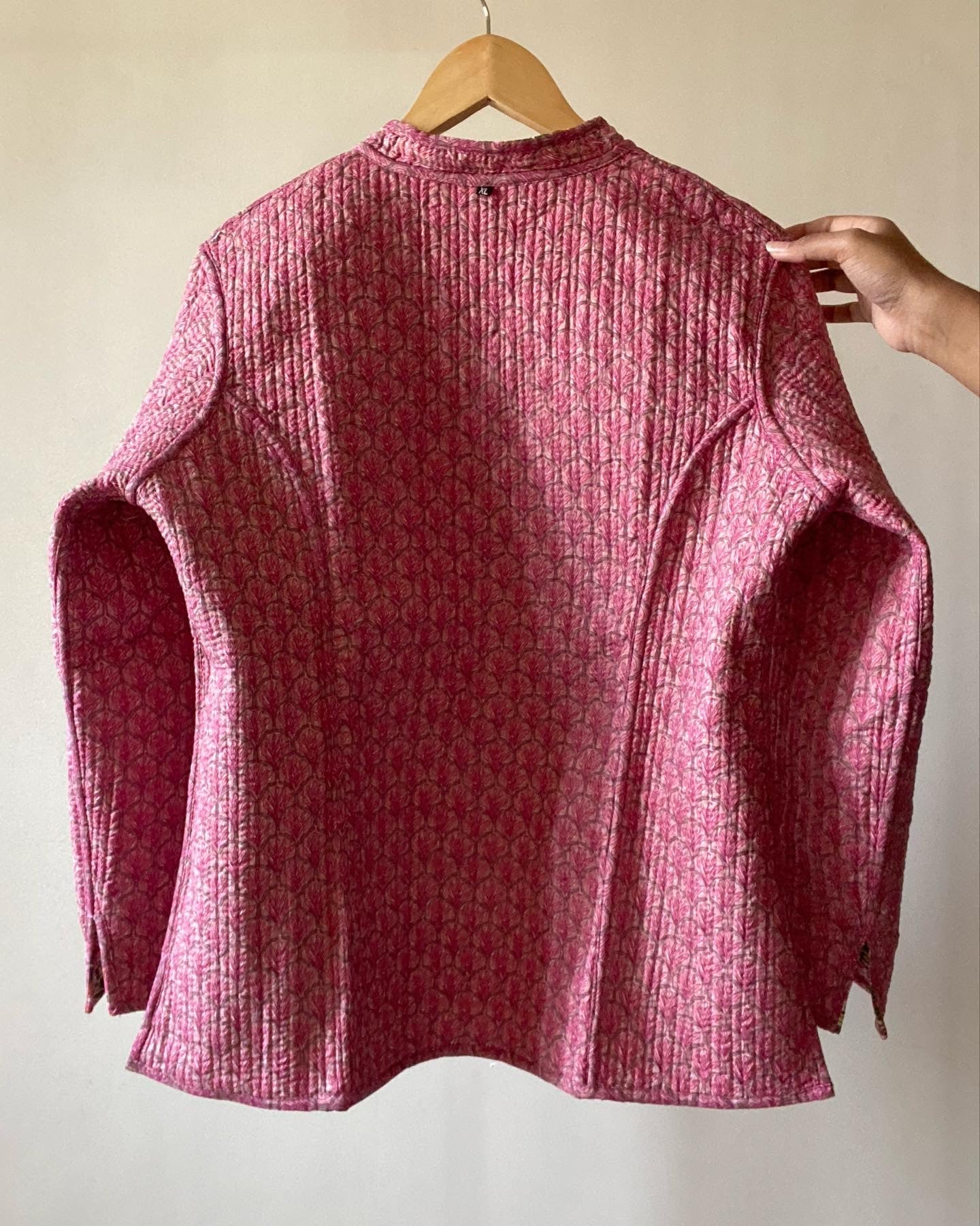 Traditional Zigzag Print Reversible Cotton Quilted Jacket