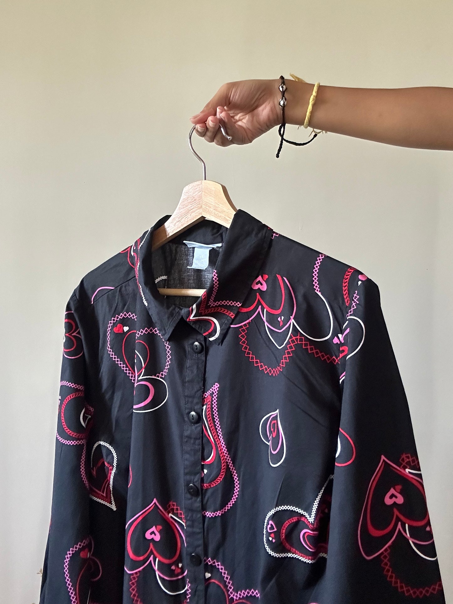 Liz & Me Vintage Hearts Print Shirt
