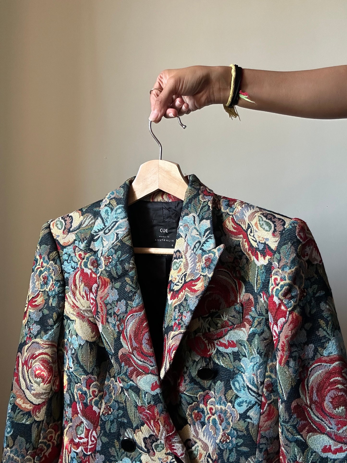 Vintage CUE Jacquard Floral Blazer