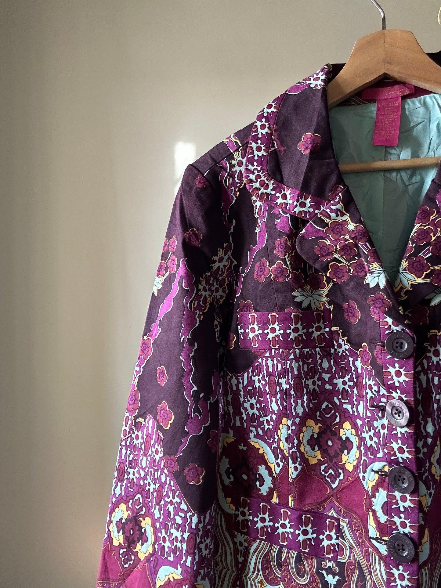 Vintage Thalia Sodi All Abstract Printed Blazer Style Shaket