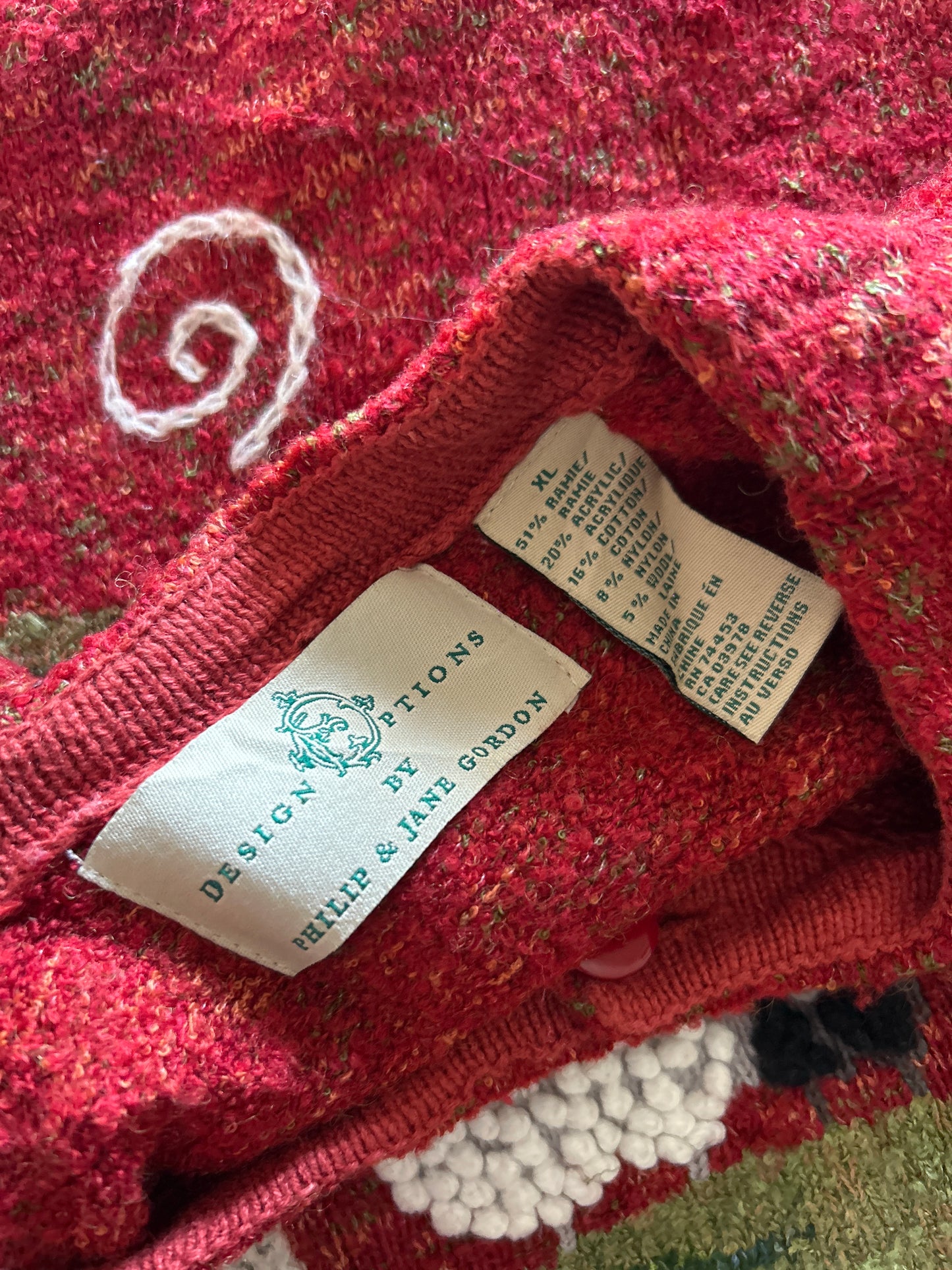 Vintage Design Options By Philip & Jane Gordon All Embroidered Cardigan