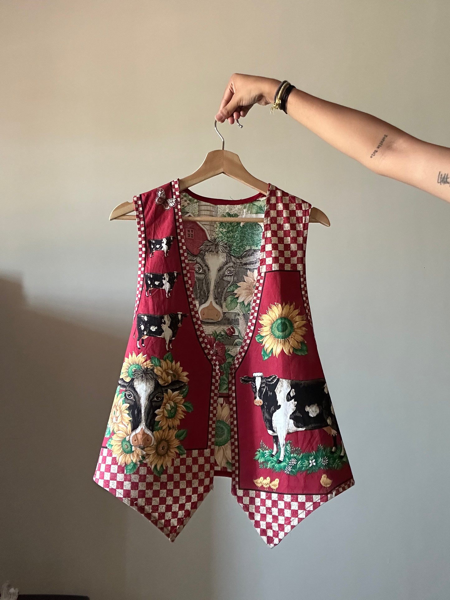Vintage 90s Cow Print Vest