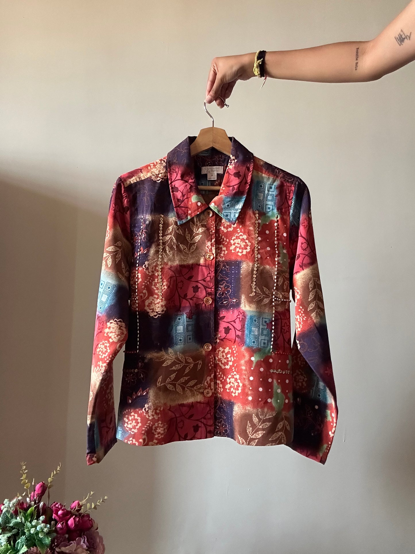 Vintage Christopher & Banks Shirt With BeadWork