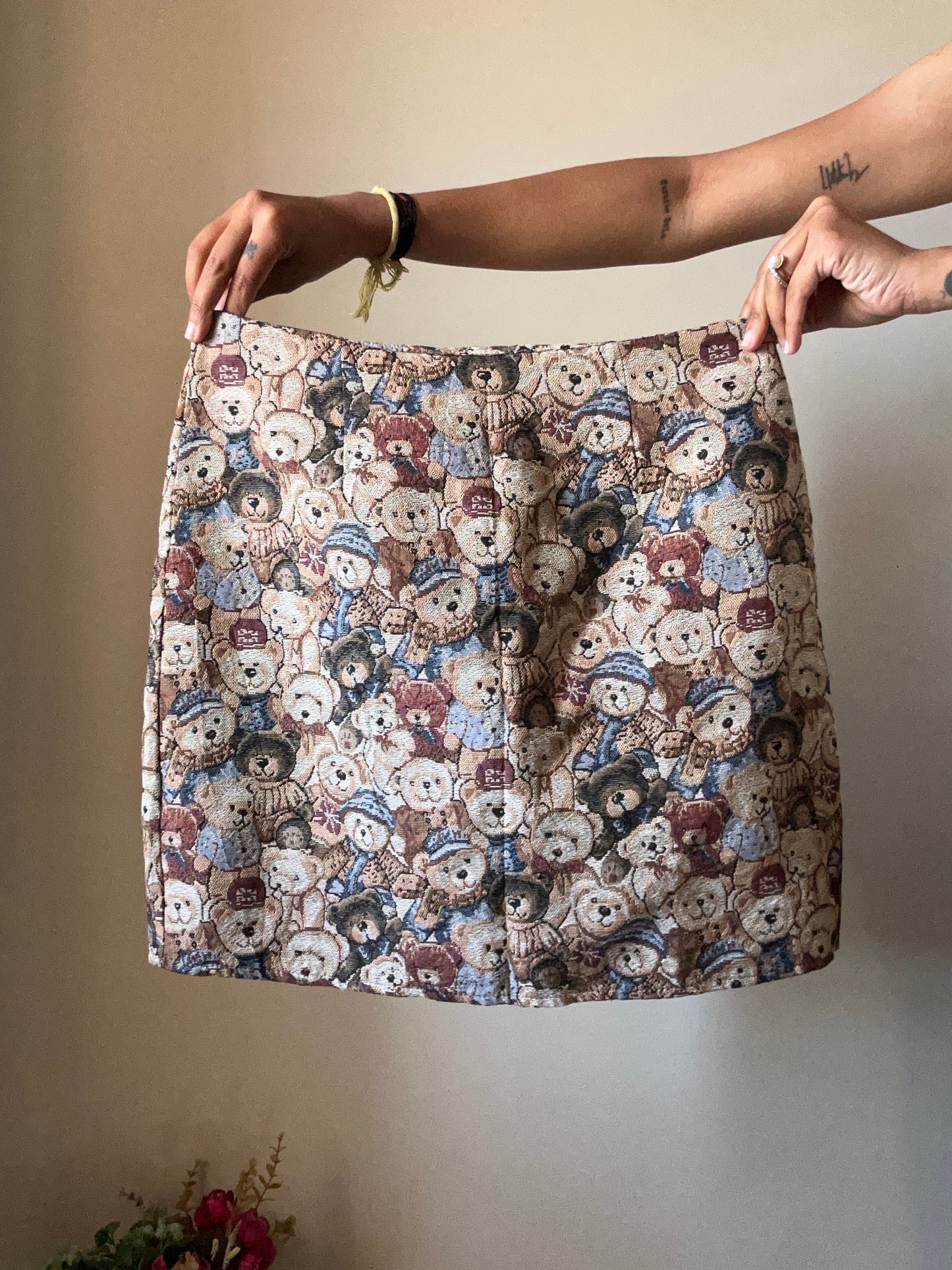 Vintage Teddy Weaved Fabric Skort