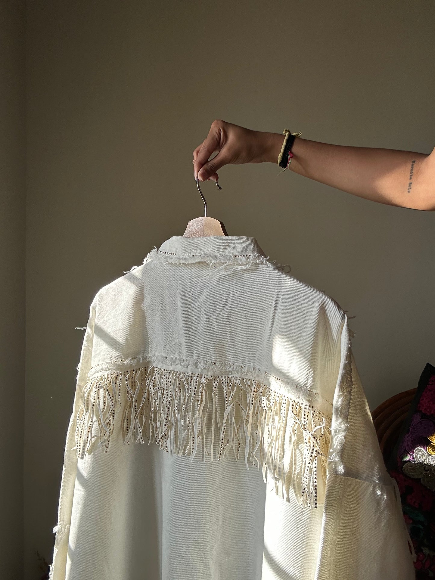 Judith March Vintage Fringe Denim Shaket