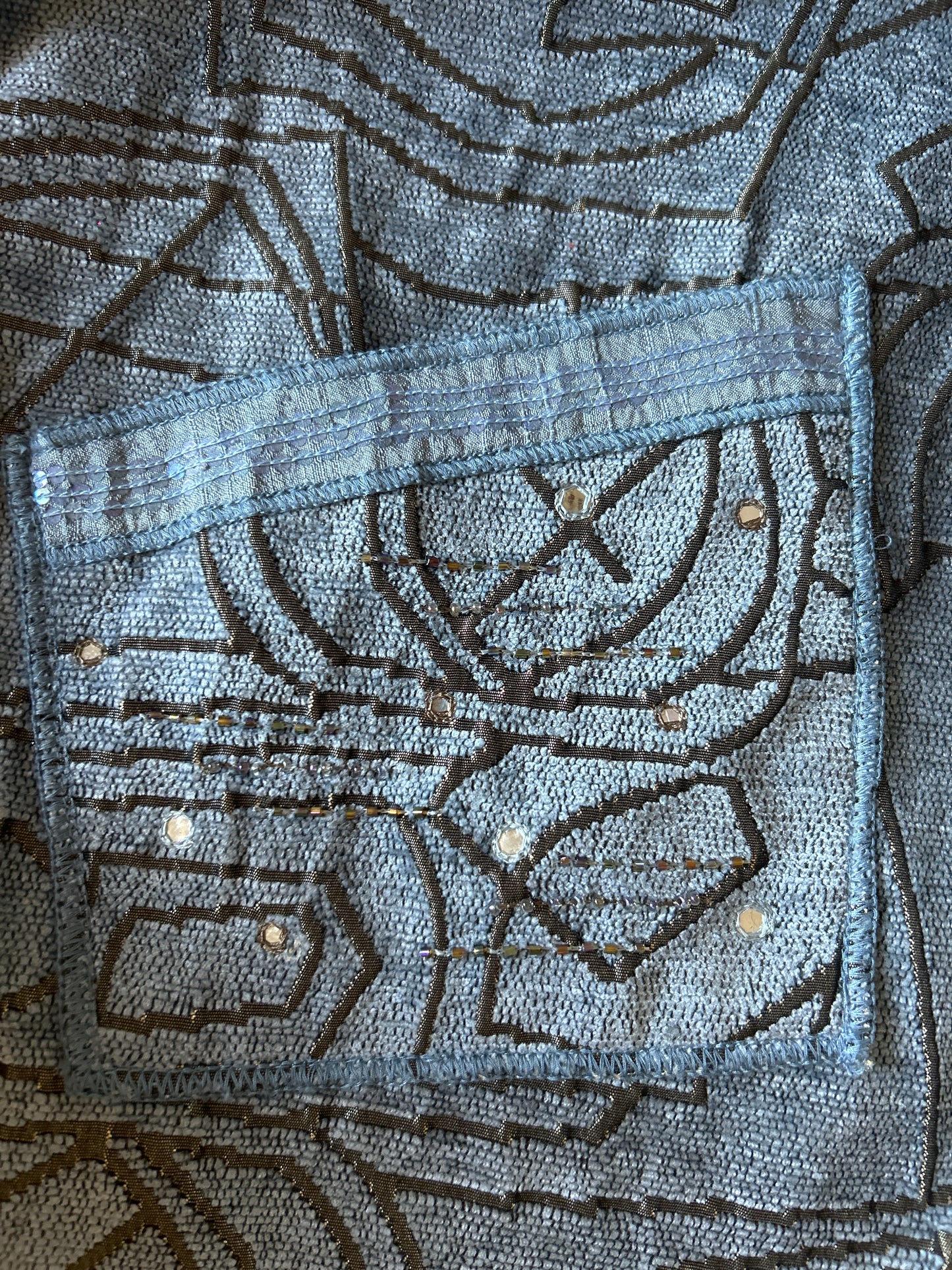 Yak Magik Vintage Reversible Shaket With Beaded and Embroidered On The Pockets