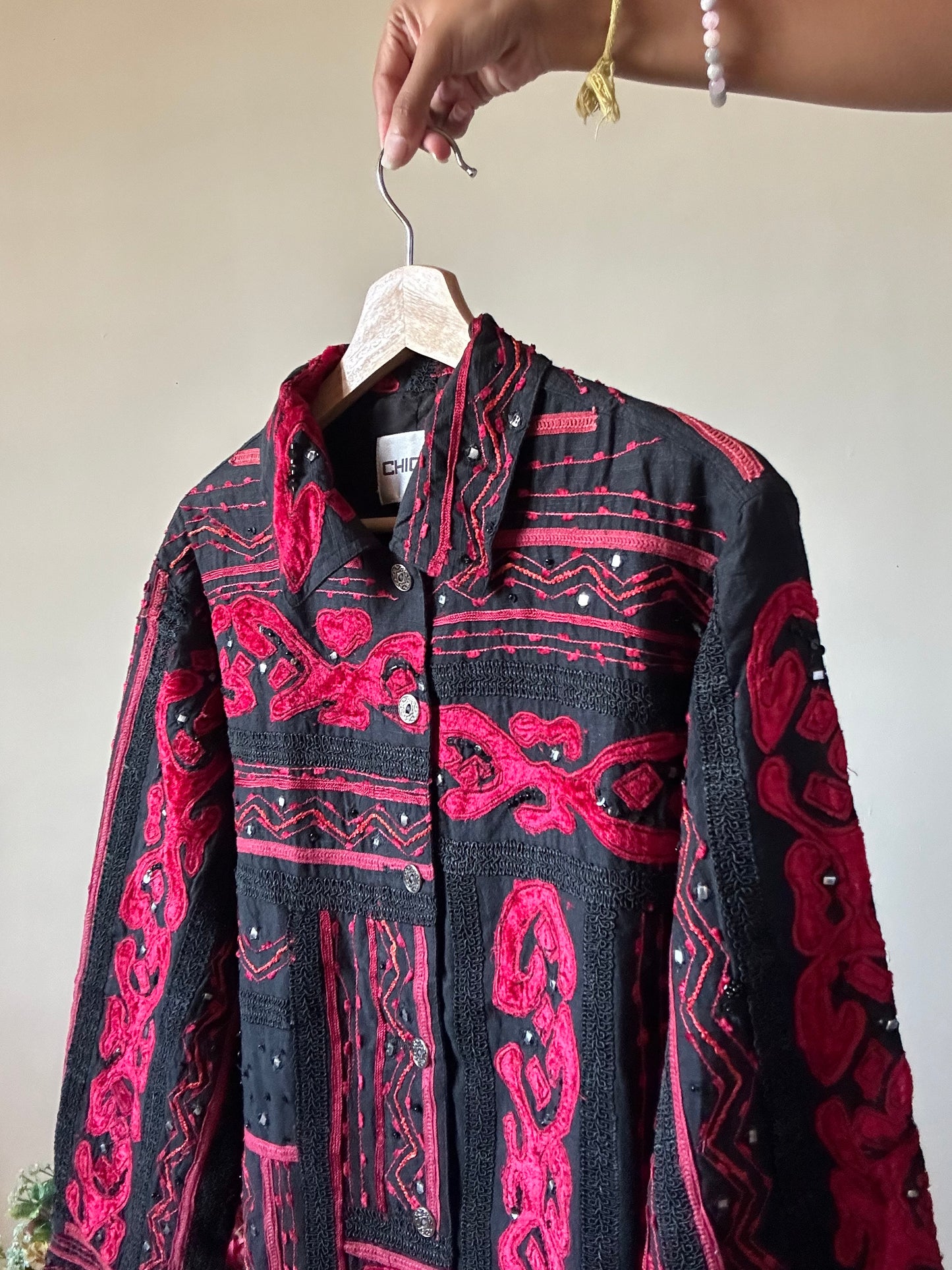 Chico’s Vintage All Beaded and Embroidered Shaket