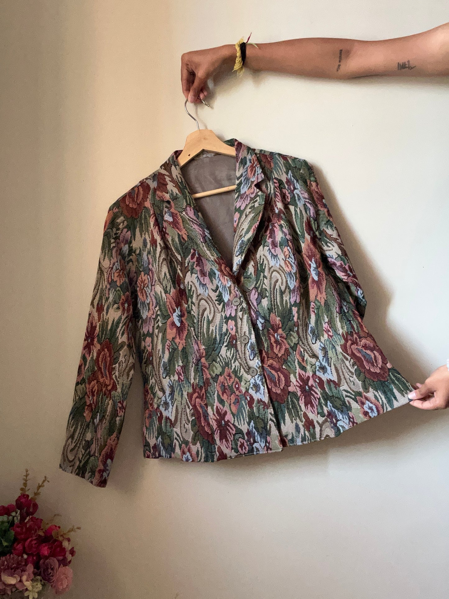 Vintage Original Floral Weaved Blazer
