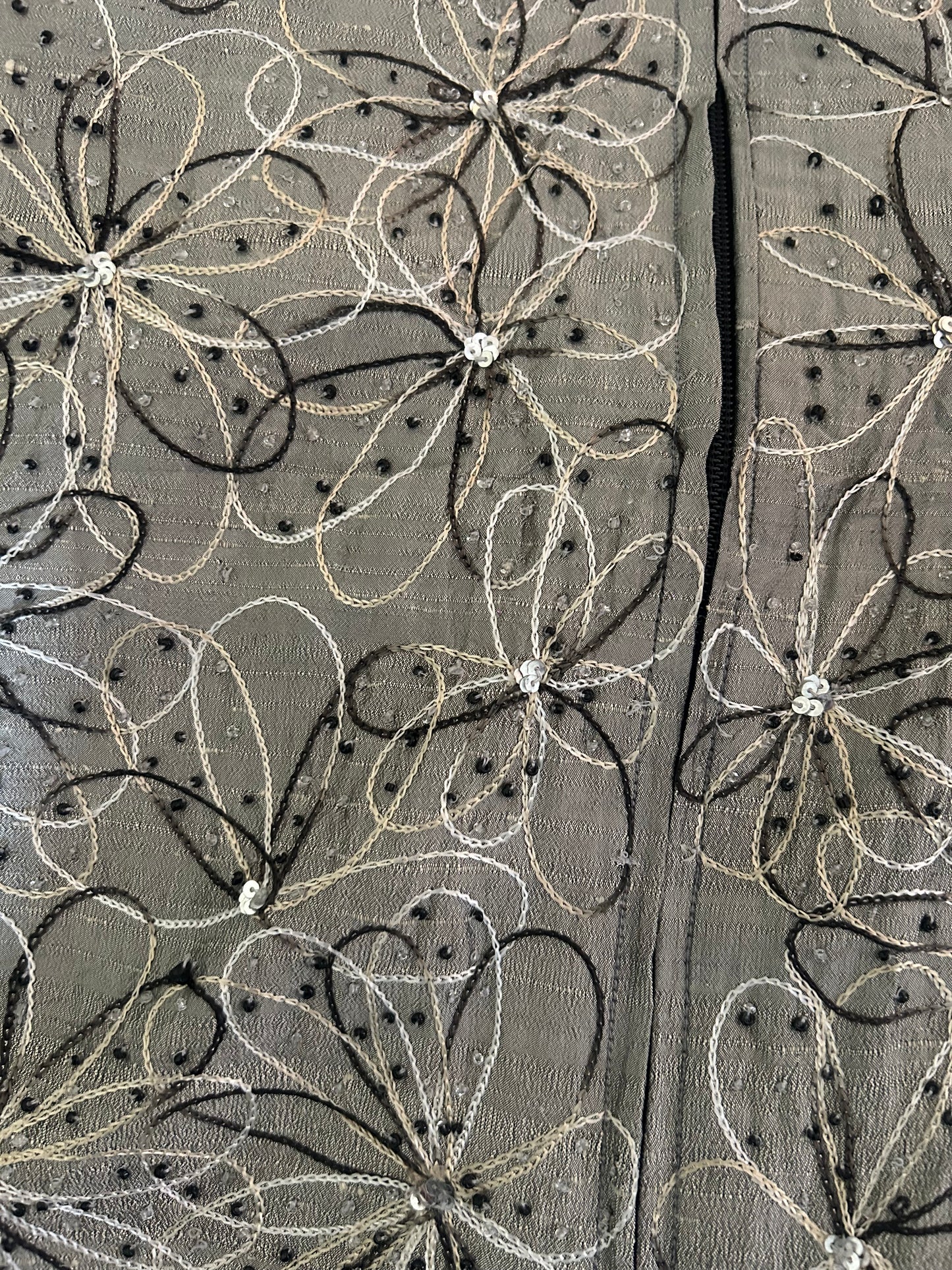 Anage Vintage All Beaded and Embroidered Silk Shaket