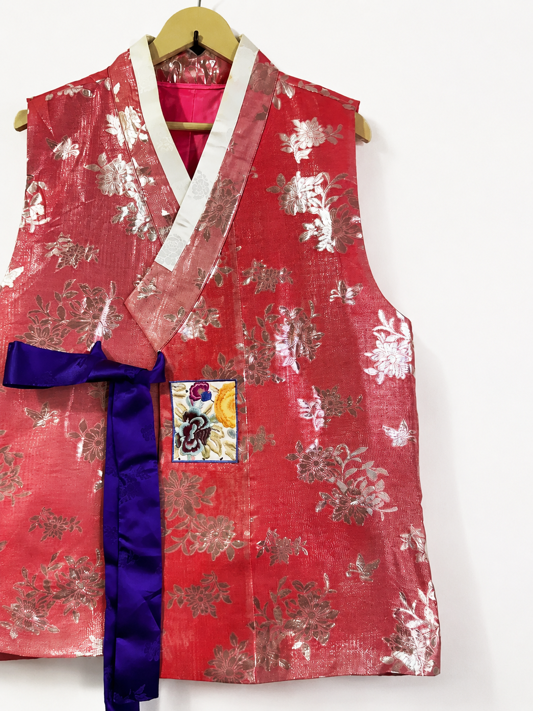 Vintage Korean Hanbok Brocade Vest