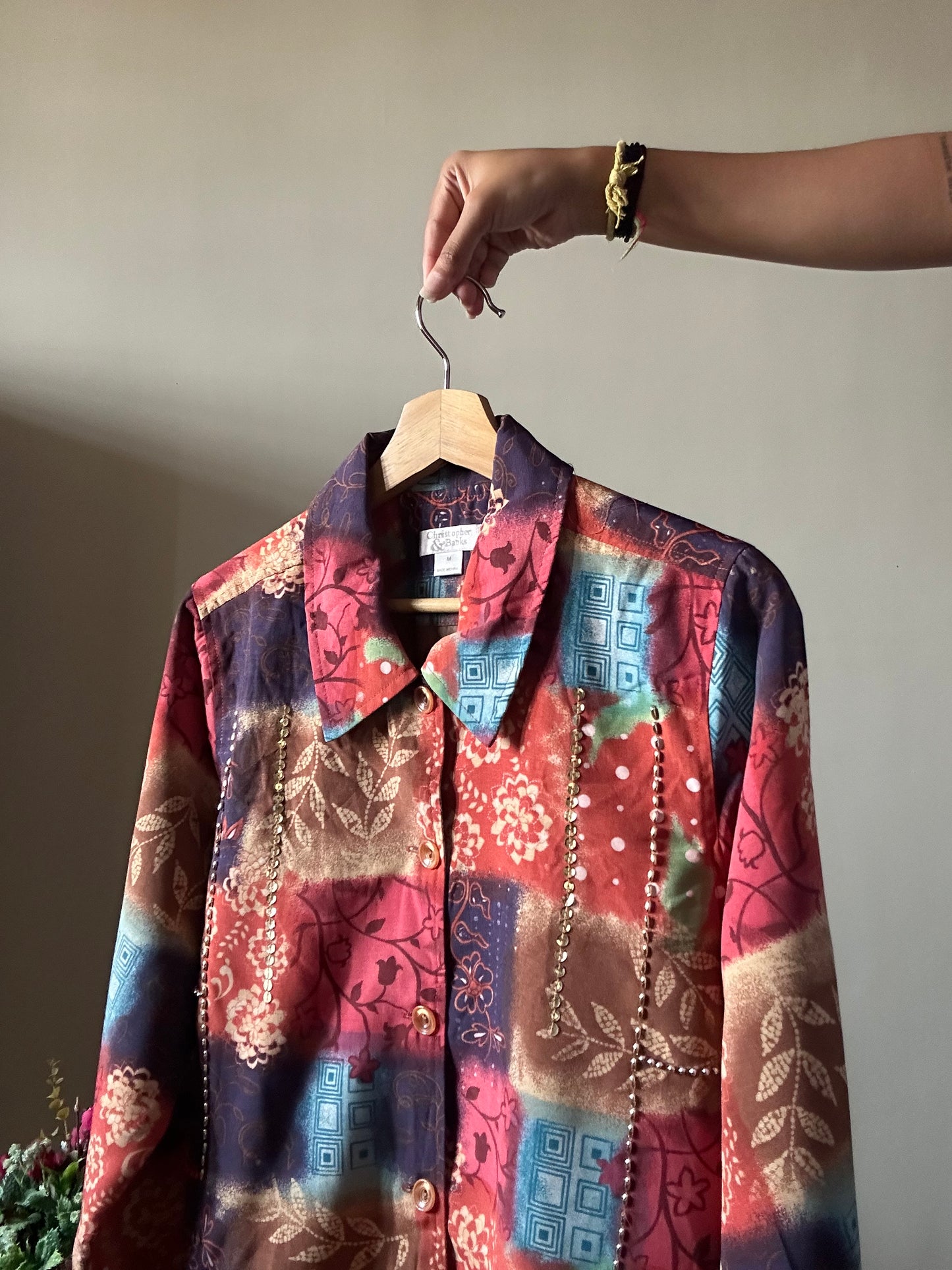 Vintage Christopher & Banks Shirt With BeadWork