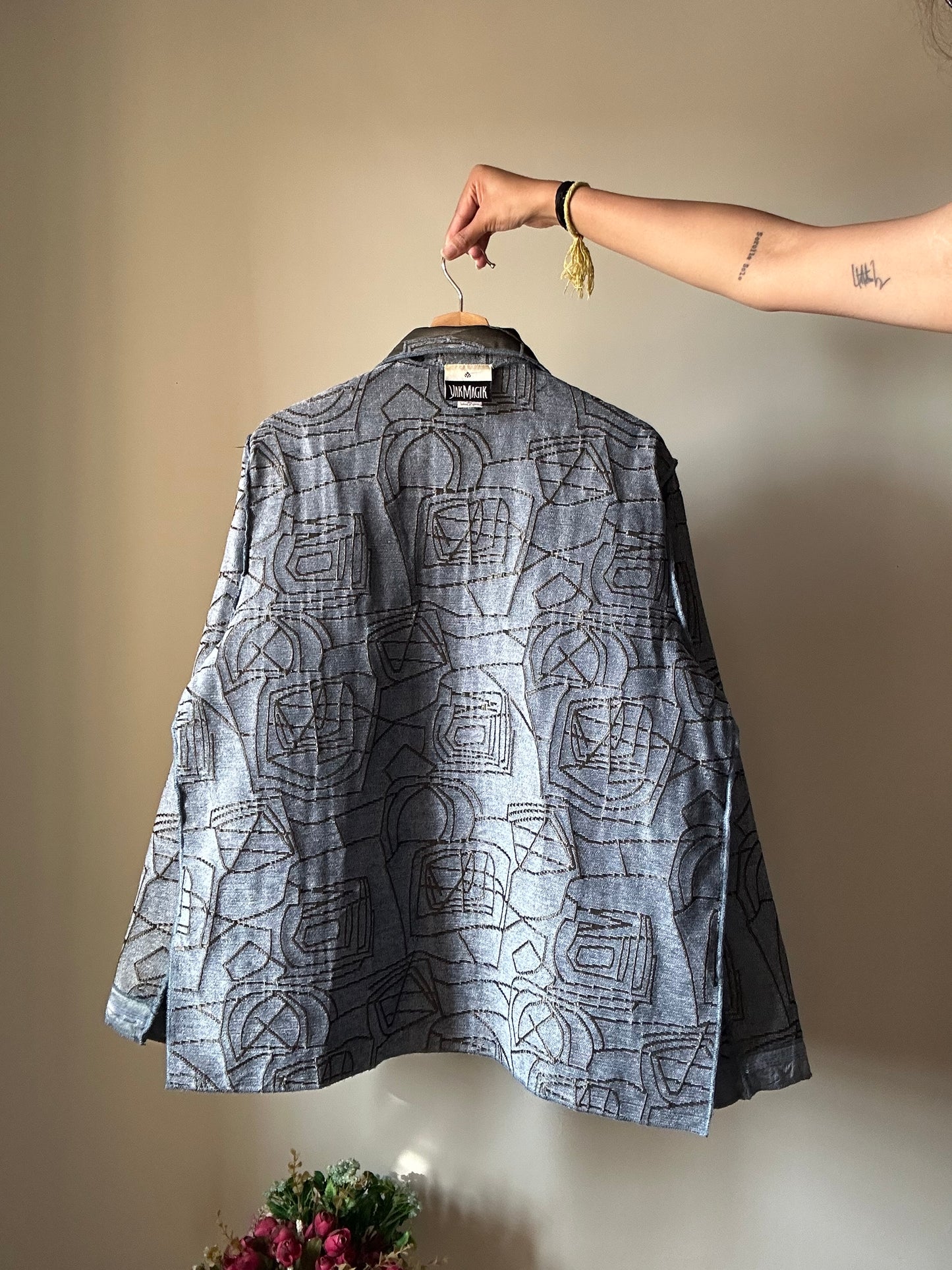 Yak Magik Vintage Reversible Shaket With Beaded and Embroidered On The Pockets