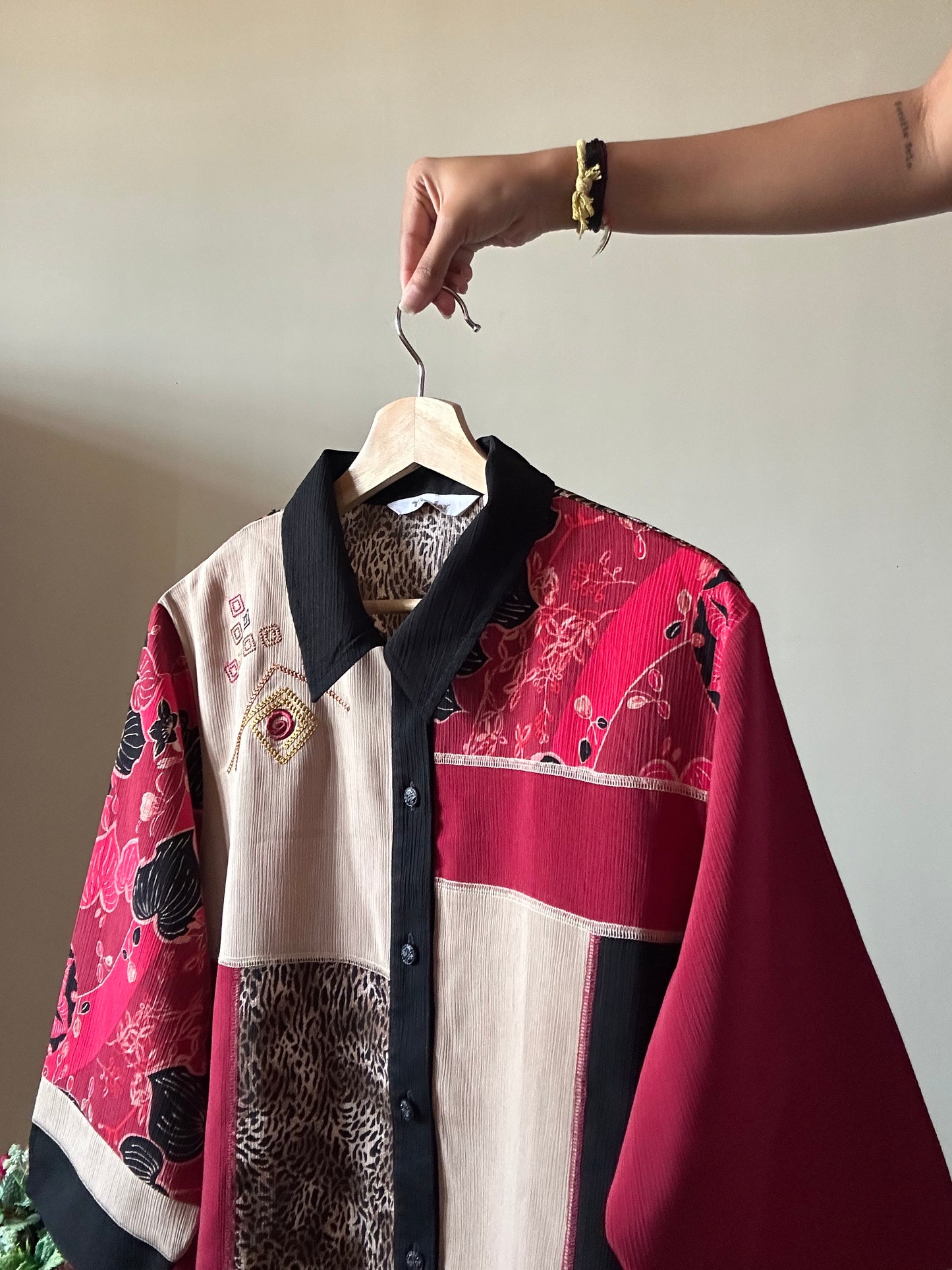 Vintage Tanjay Patch Work Embroidered Shirt