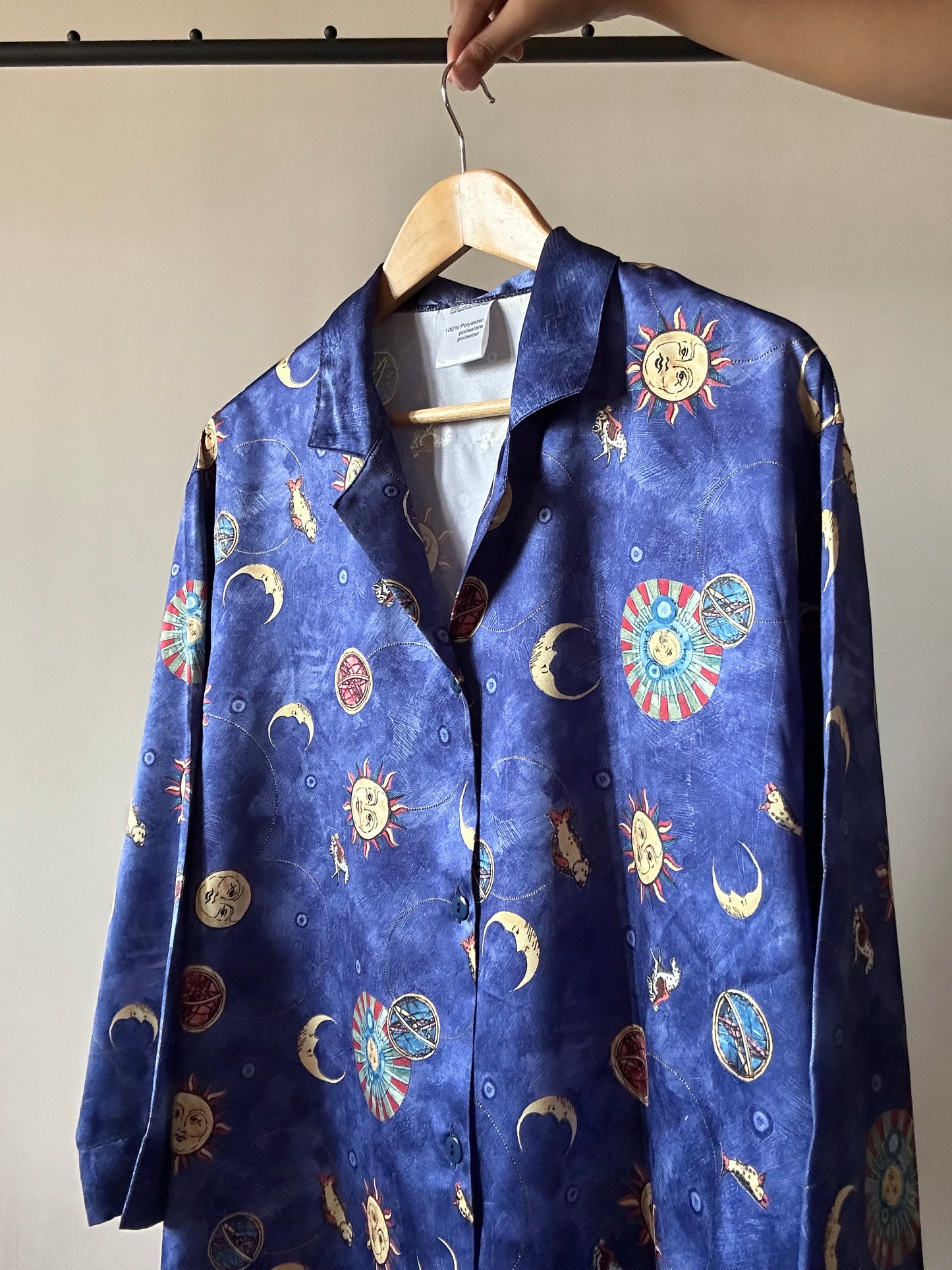 Vintage Sun Moon Inspired Print Shirt