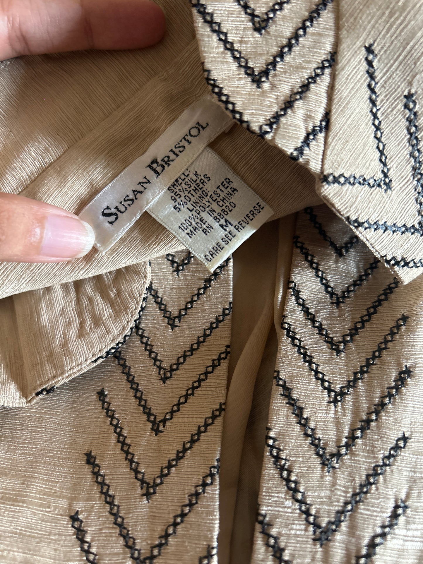 Vintage Susan Bristol Embroidered Shaket