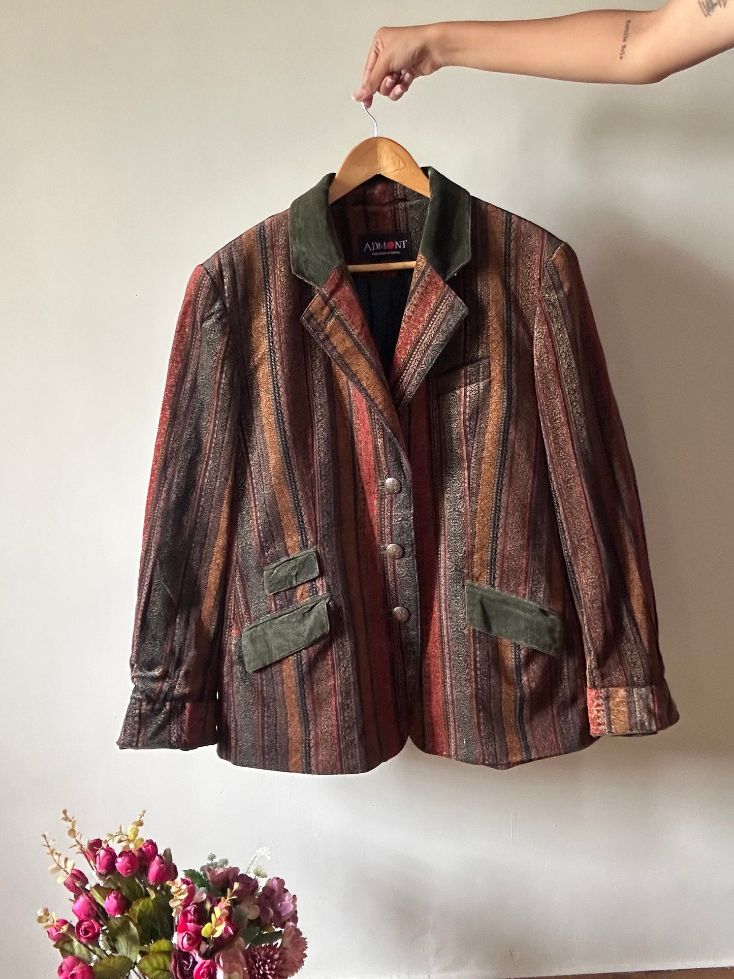 Admont Vintage Velvet Multi Pattern Blazer