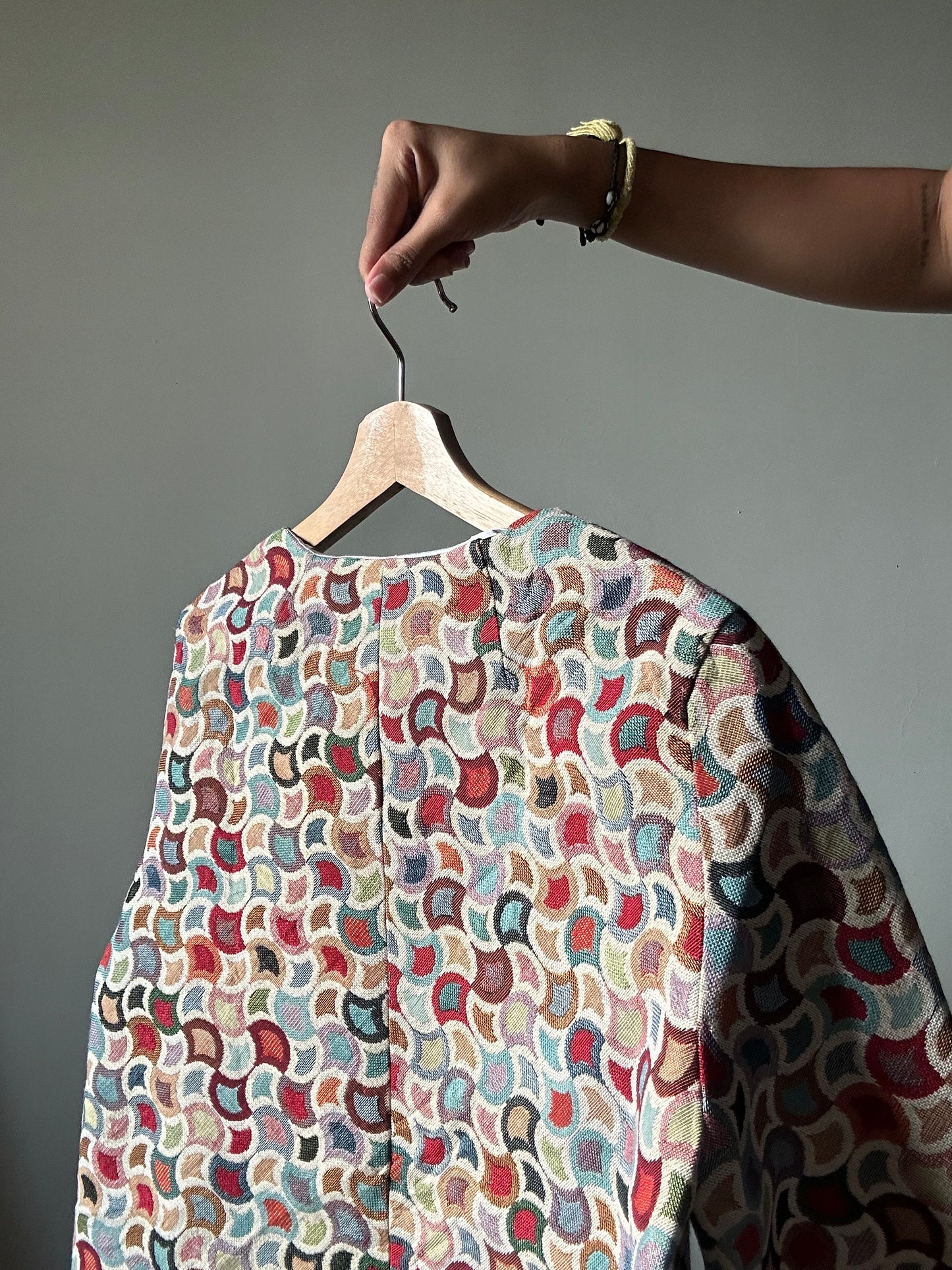 Vintage Abstract 90s Pattern Weaved Blazer