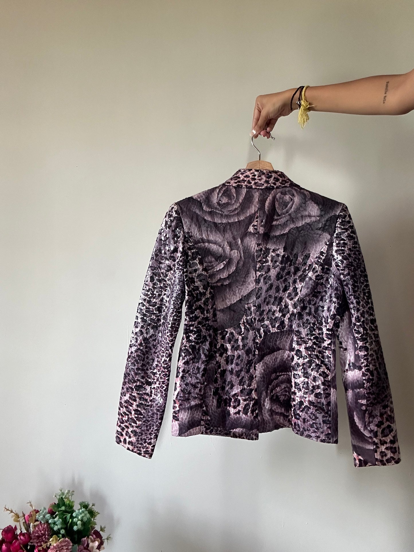 Q-Cadena Italy Vintage Faux Leather Blazer