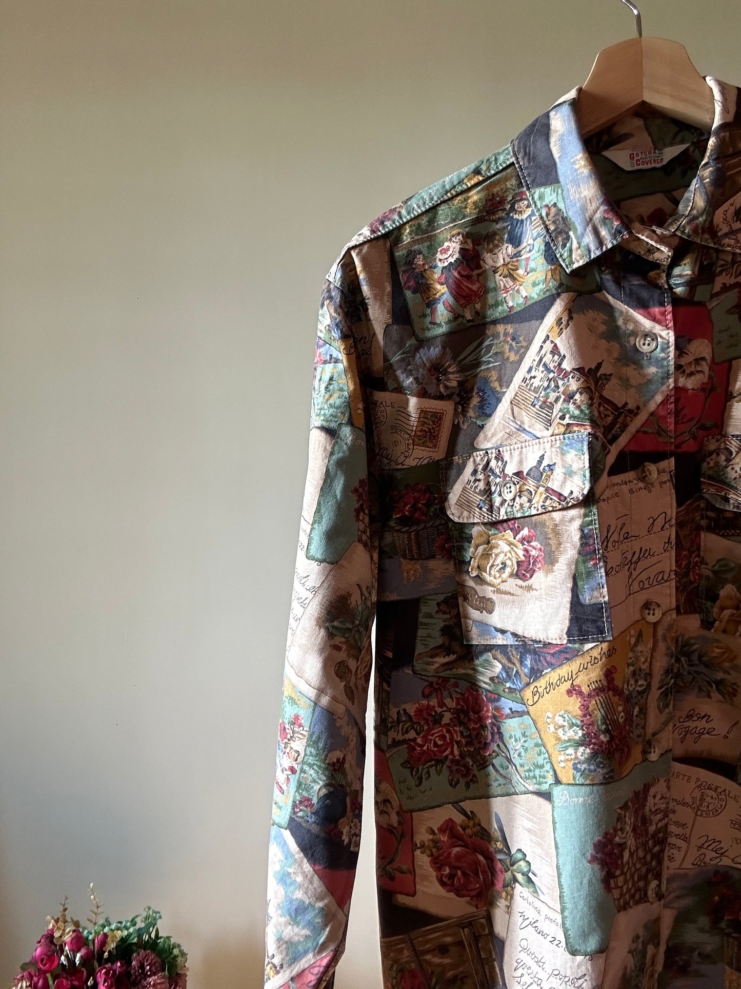 Vintage Gotcha Covered Abstract Print Shirt