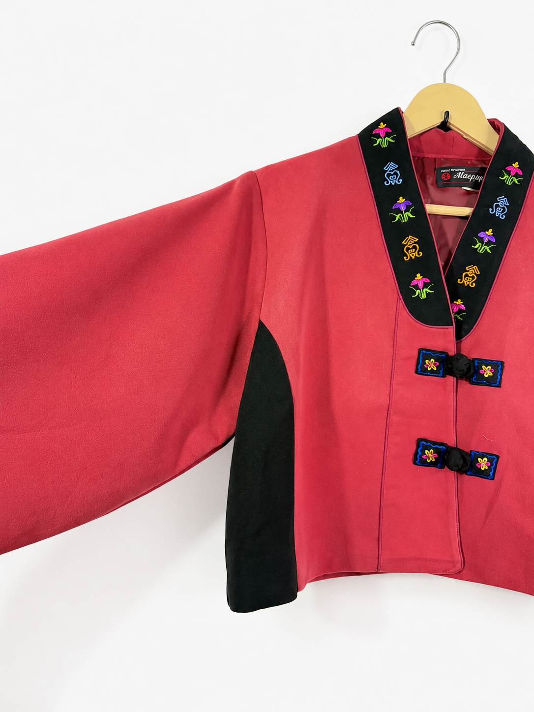 Vintage Korean Embroidered Cropped Shaket