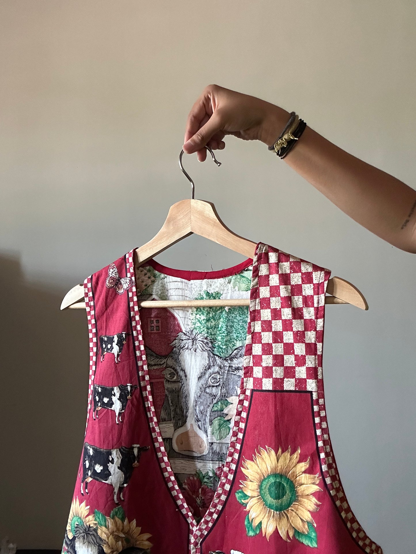 Vintage 90s Cow Print Vest