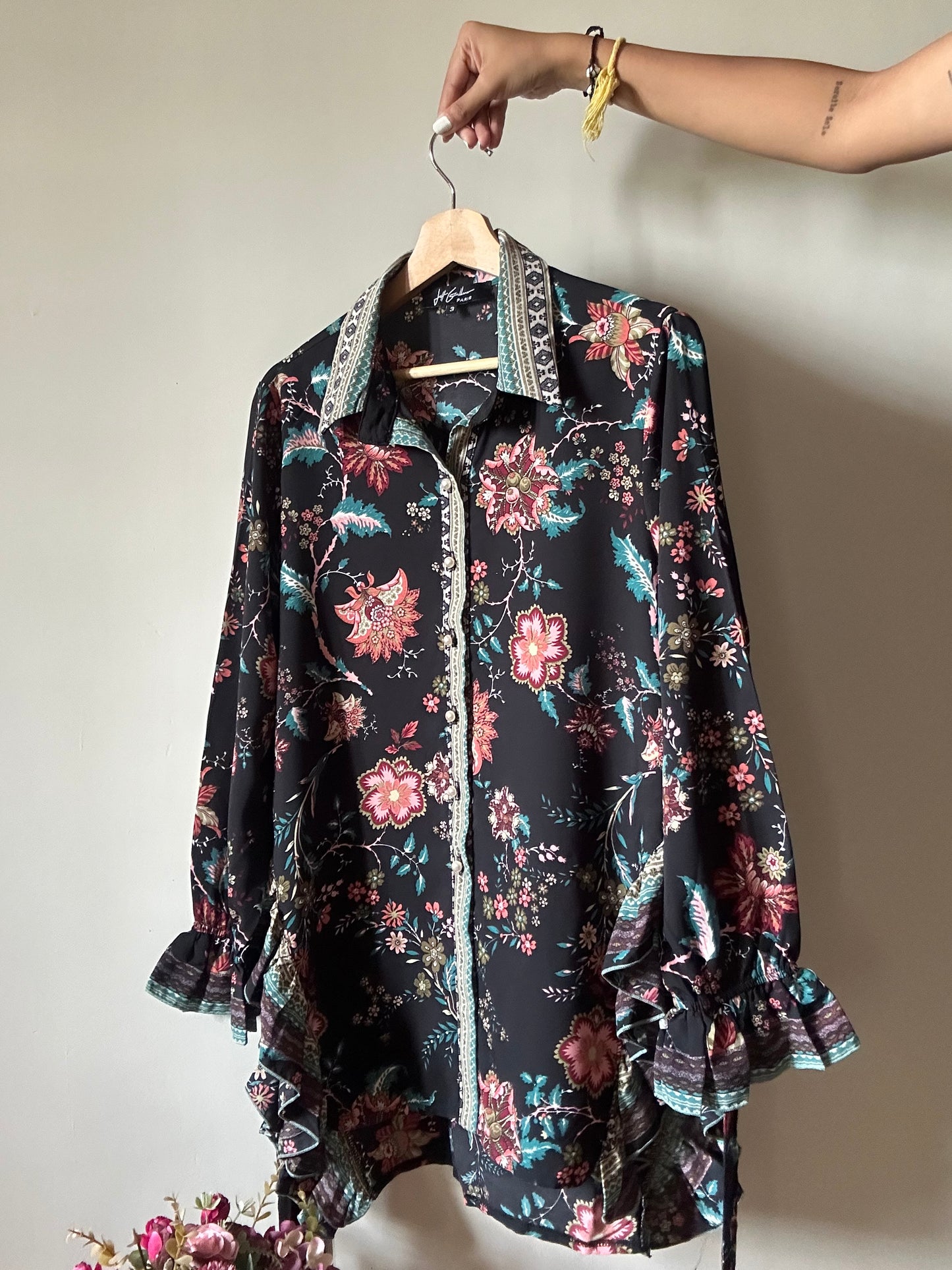Vintage Jeff Gallano Shirt With Ruffles