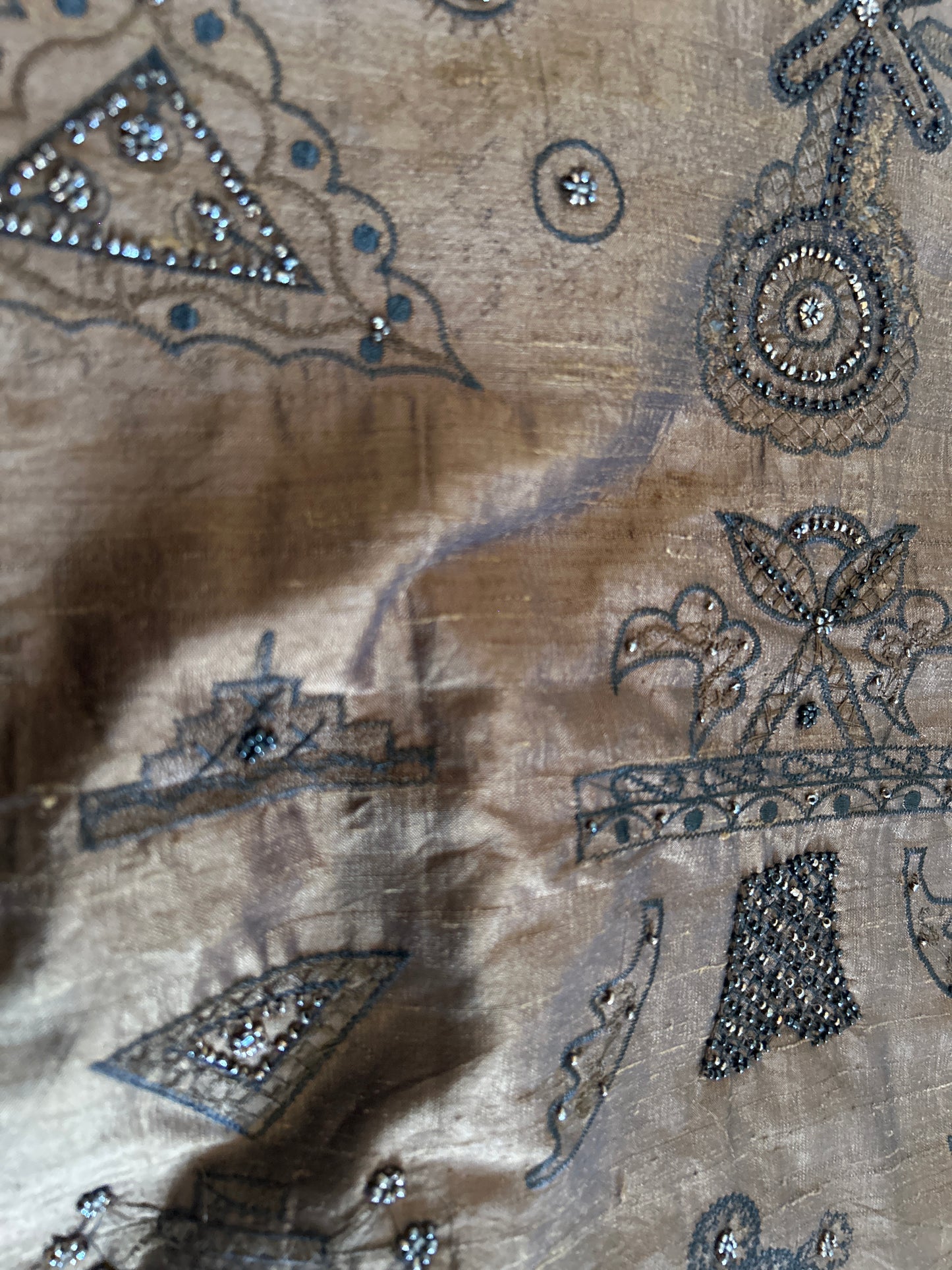 Chico’s Design Vintage All Beaded and Embroidered Silk Shaket