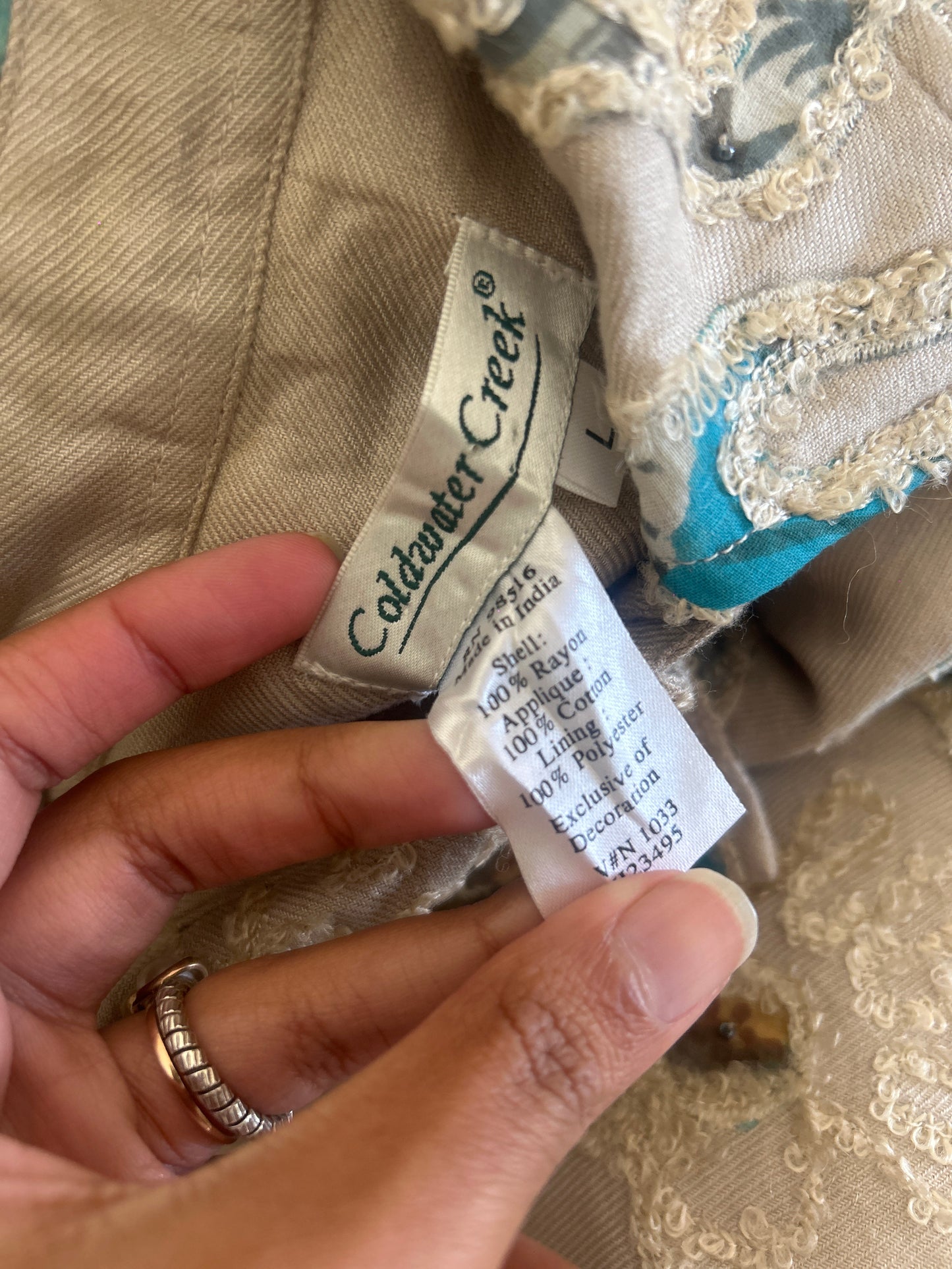 Vintage ColdWater Creek Shaket With Patchwork and Embroidery and Little Beading