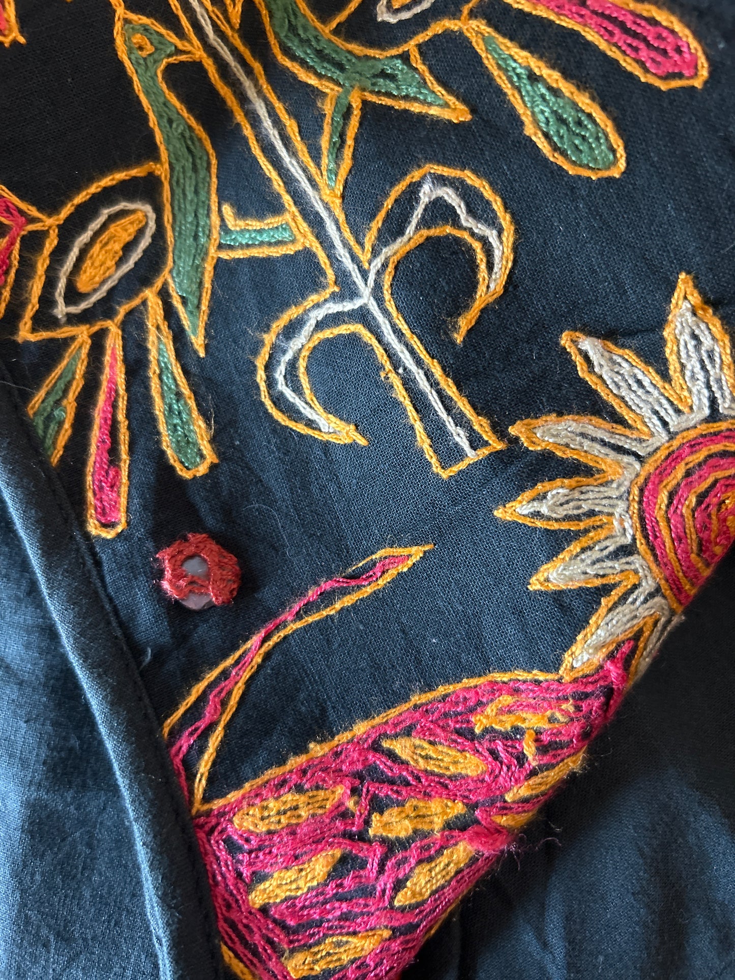 Vintage Embroidered Mirror Work Vest