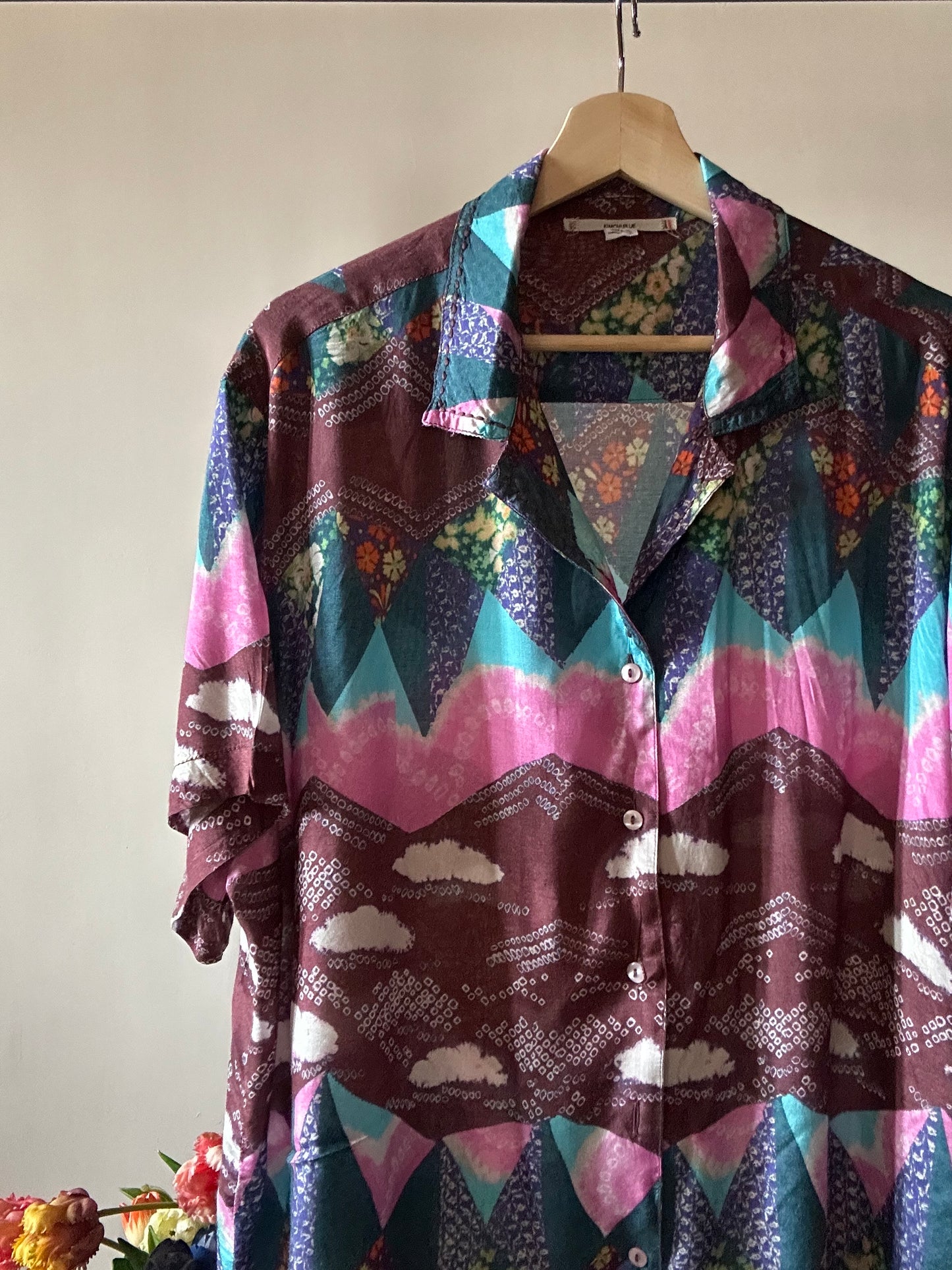 Kimchi Blue Neckline Embroidered Vintage Shirt