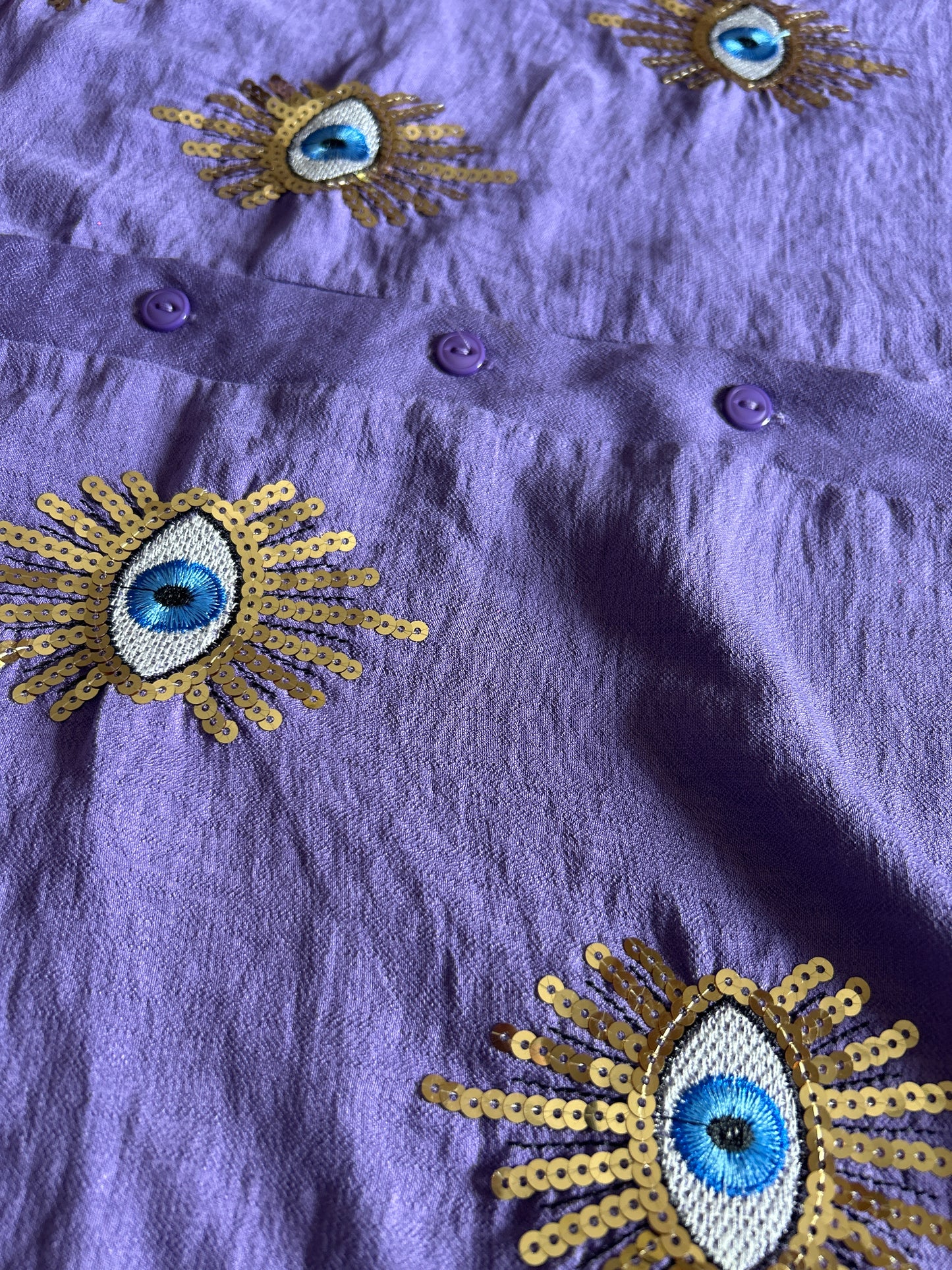 Vintage Embroidered Shirt With Front Knot