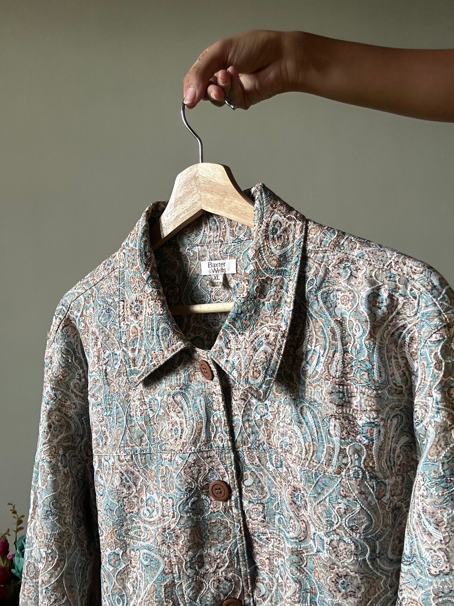 Baxter & Wells Vintage Embroidered Shaket