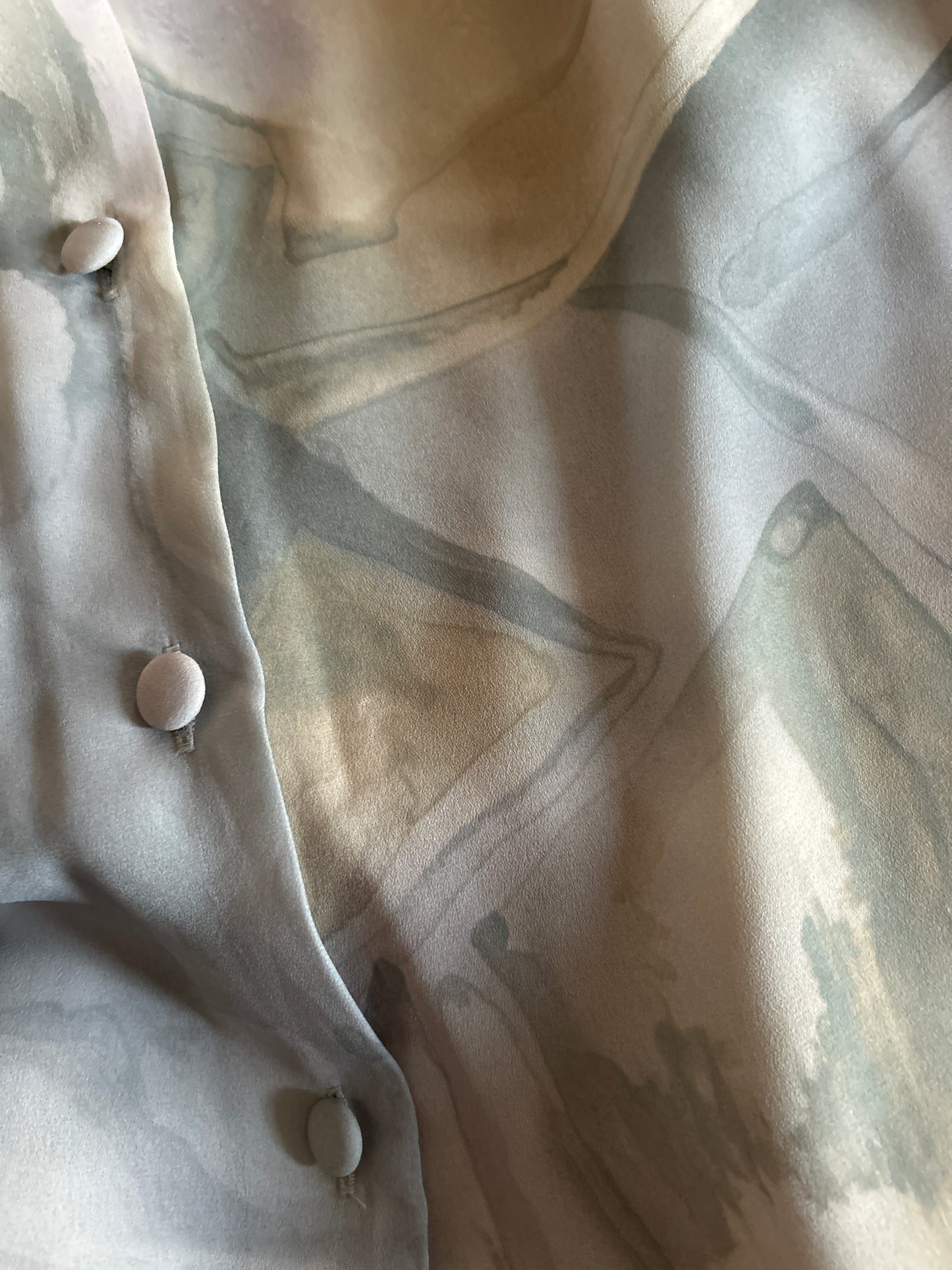 Vintage Flowy Pastel Abstract Print Shirt