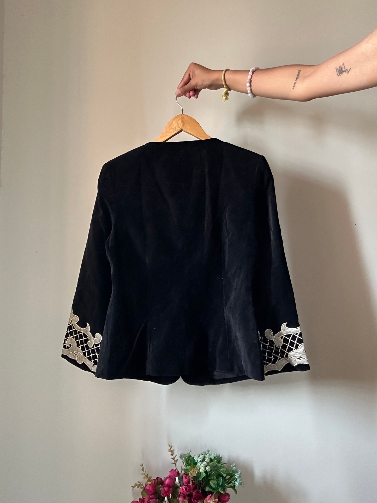 Vintage Le Gala Patchwork and Embroidered Velvet Blazer