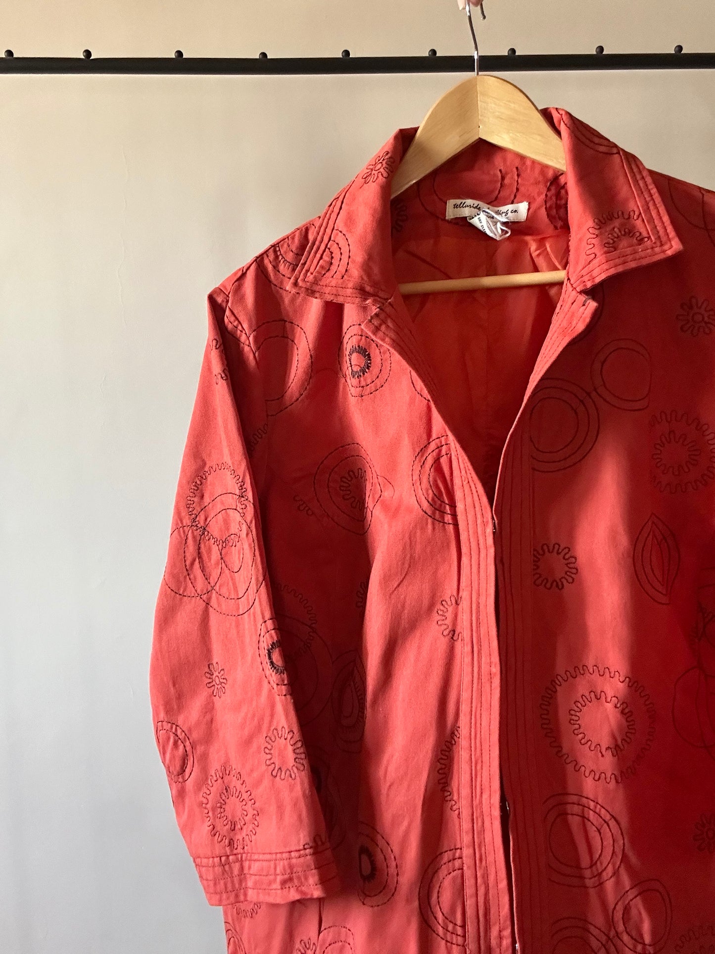 Vintage Telluride Clothing Co. Orange Embroidered Shaket