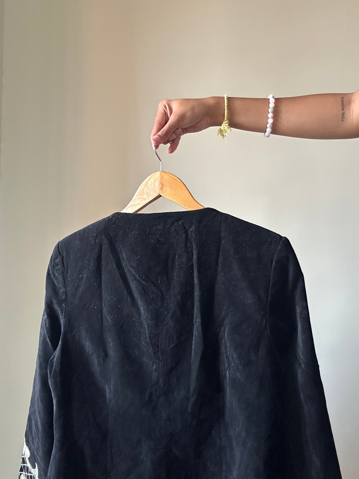 Vintage Le Gala Patchwork and Embroidered Velvet Blazer