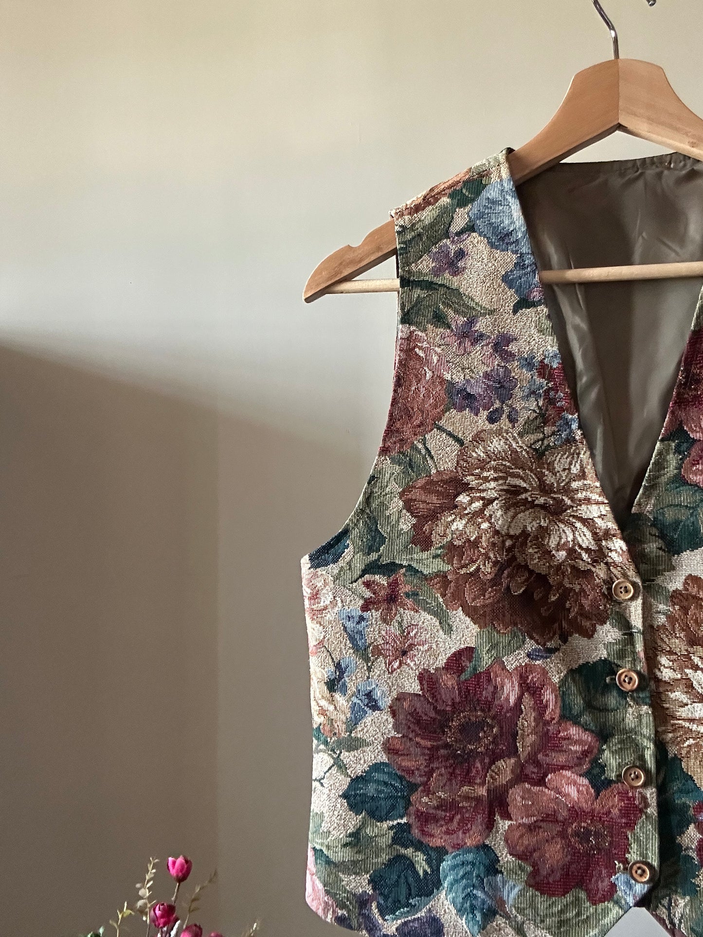 Vintage Floral Jacquard Vest