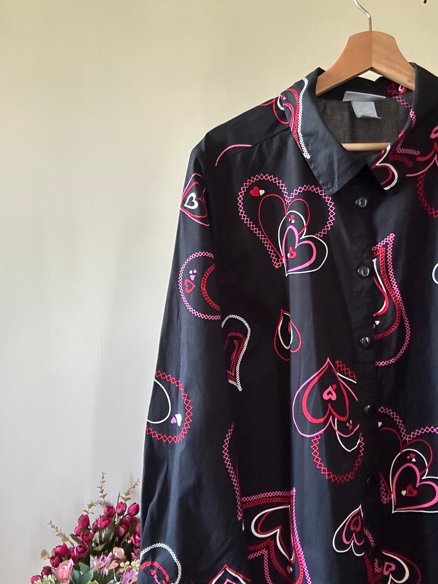 Liz & Me Vintage Hearts Print Shirt