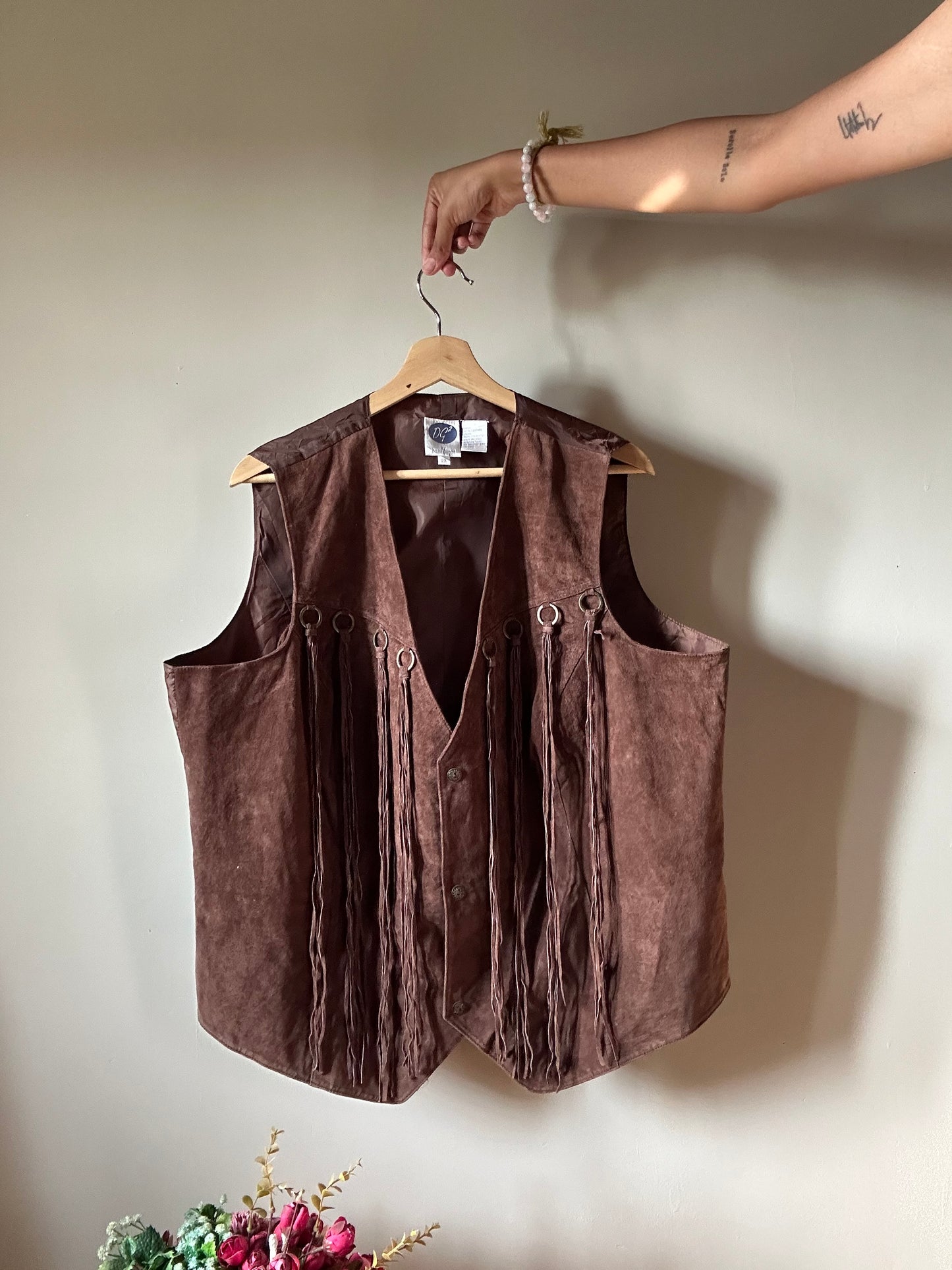 DG2 Vintage Leather Fringe Vest
