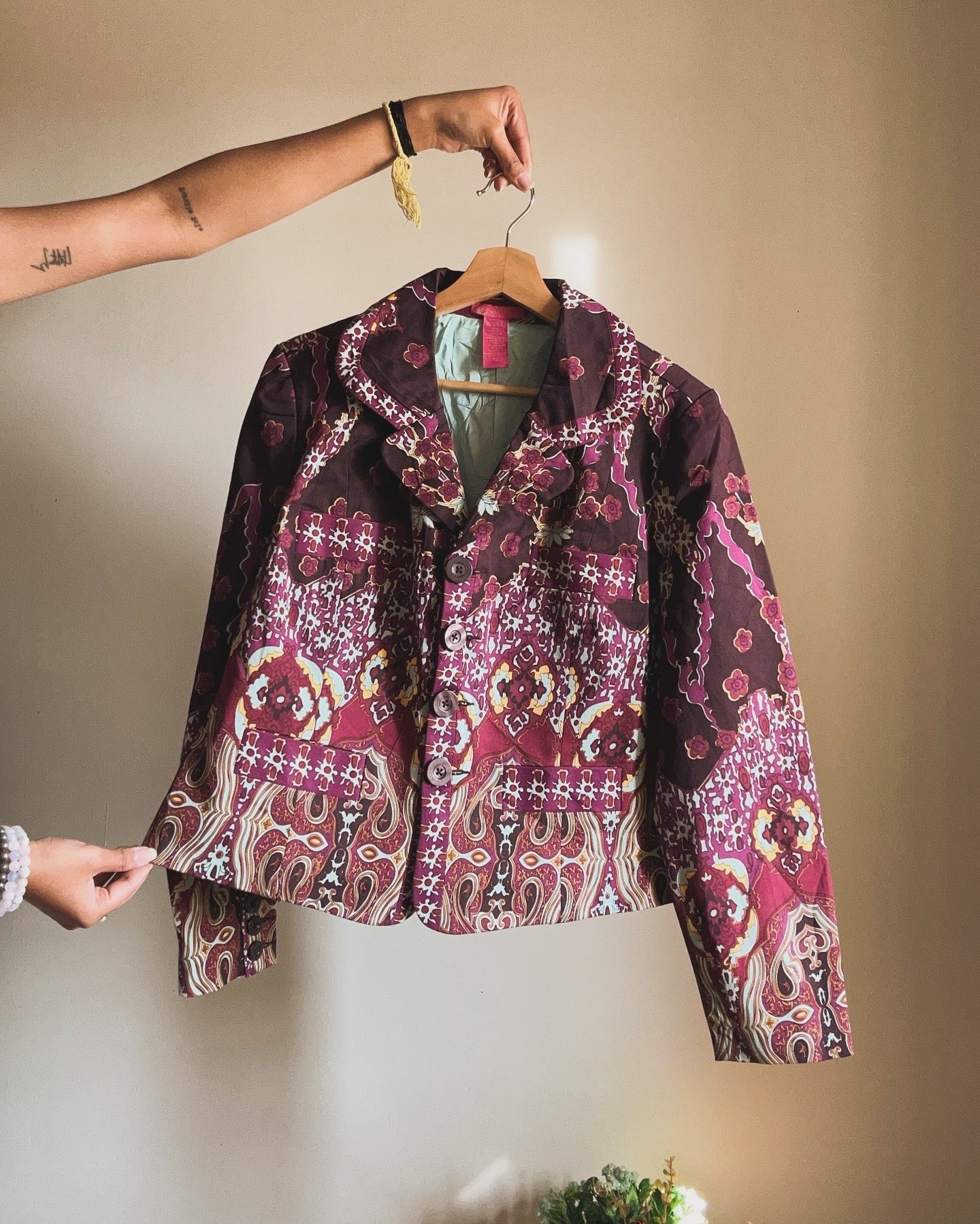 Vintage Thalia Sodi All Abstract Printed Blazer Style Shaket