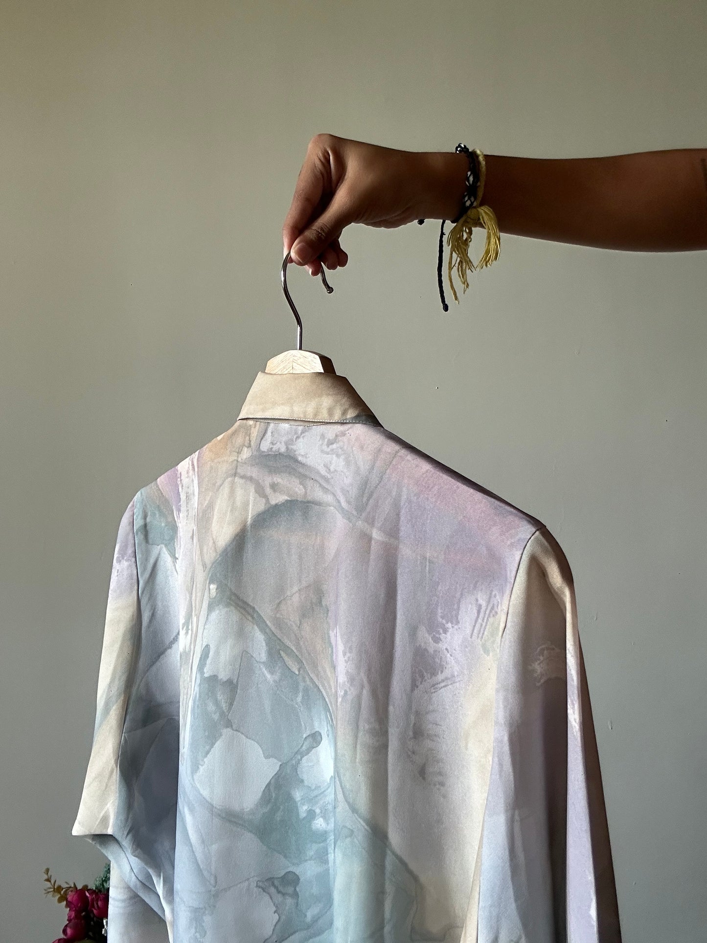 Vintage Flowy Pastel Abstract Print Shirt