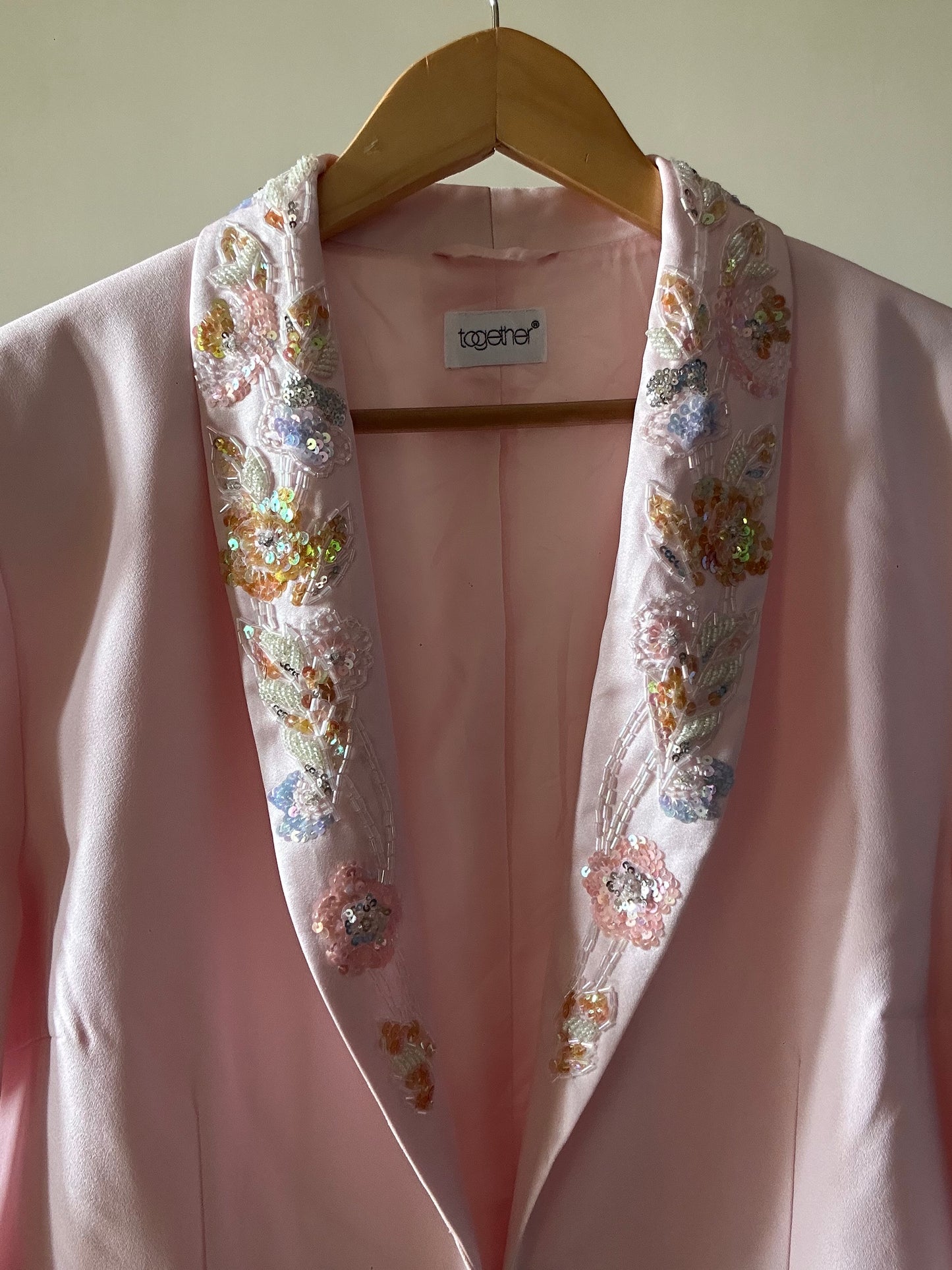 Together Vintage Beaded Pink Blazer