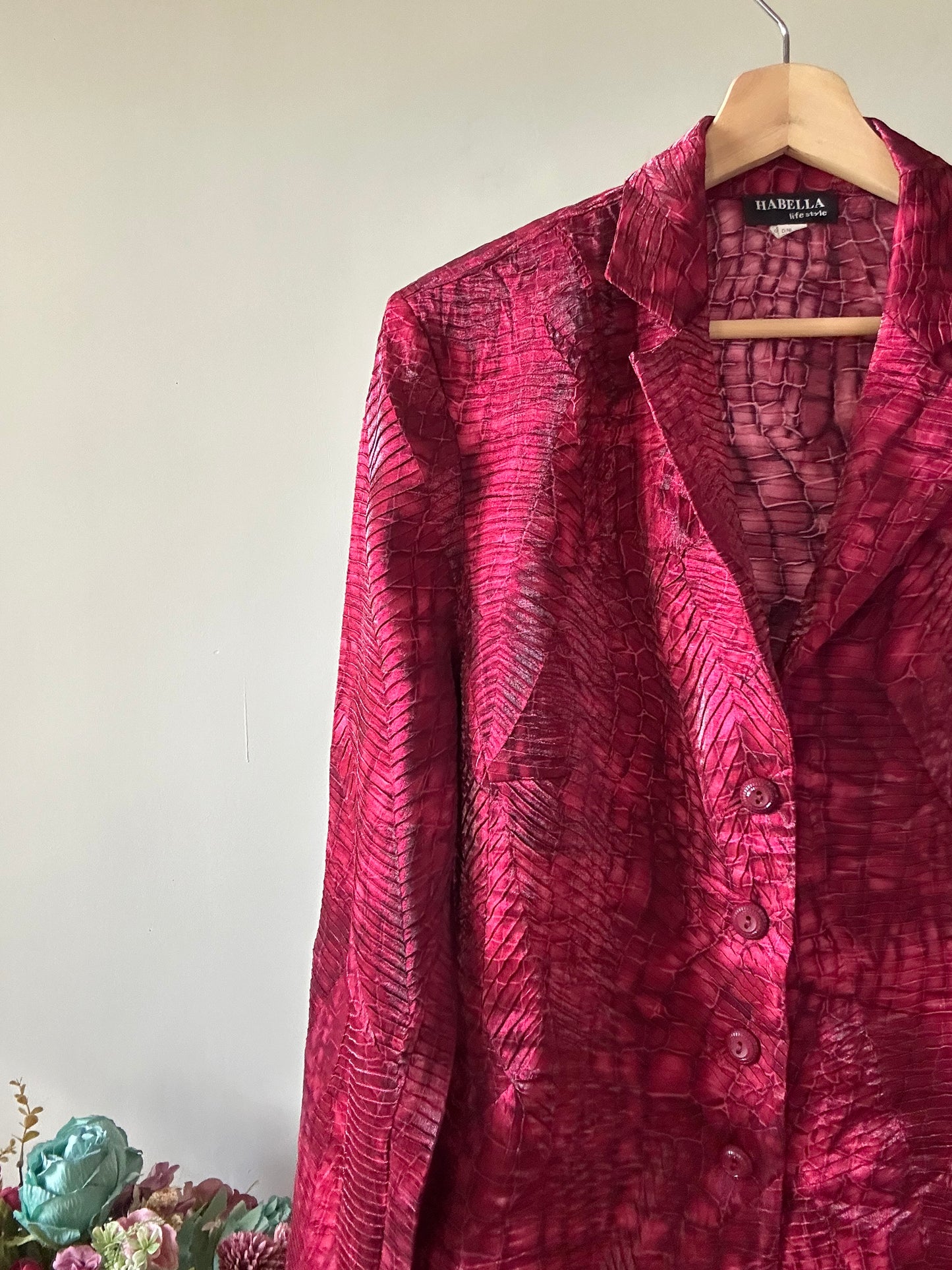 Ha Bella Vintage Textures and Printed Blazer