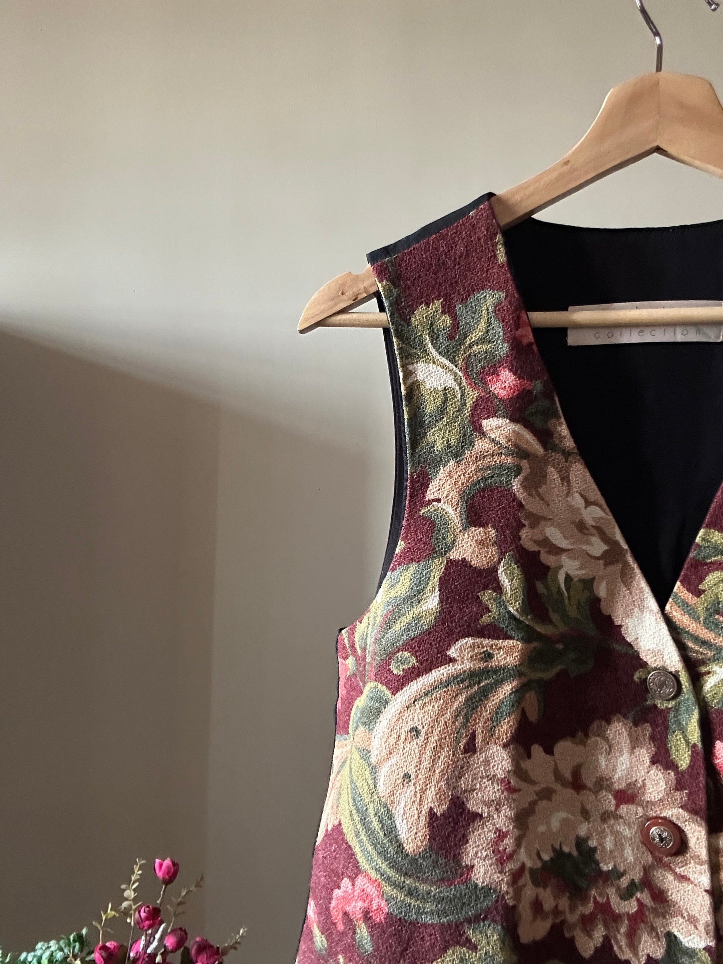 Vintage Carol Antone Floral Vest