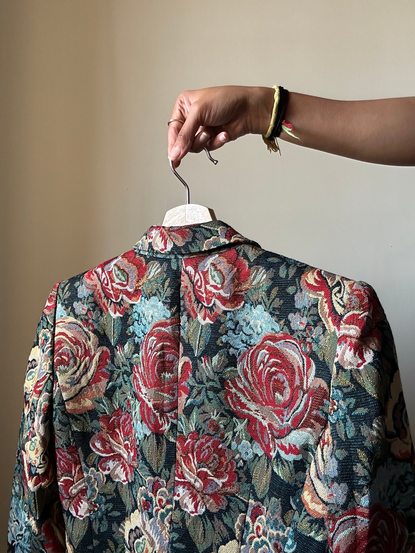 Vintage CUE Jacquard Floral Blazer