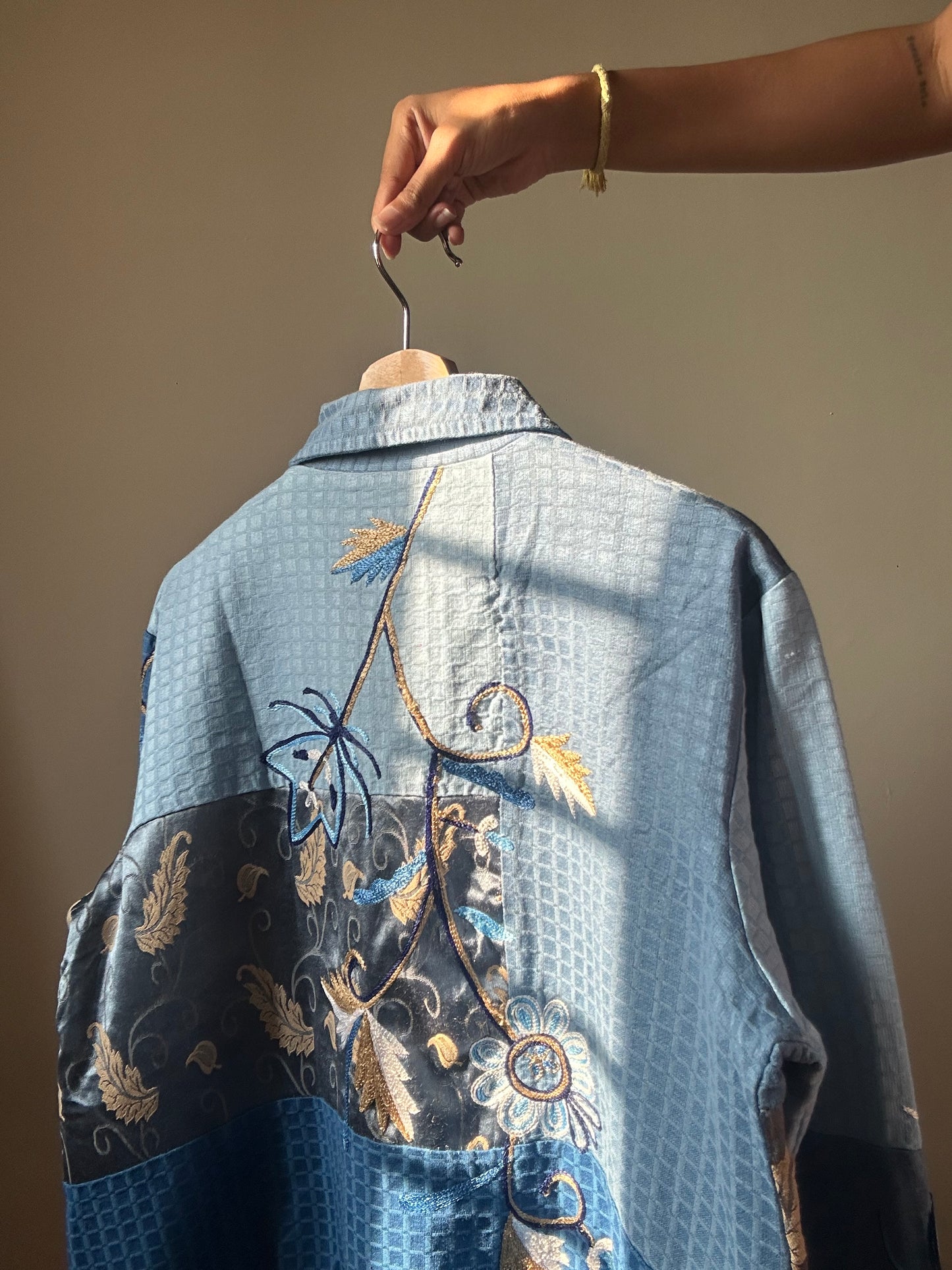 Vintage Indigo Moon Embroidered and Patchwork Shaket